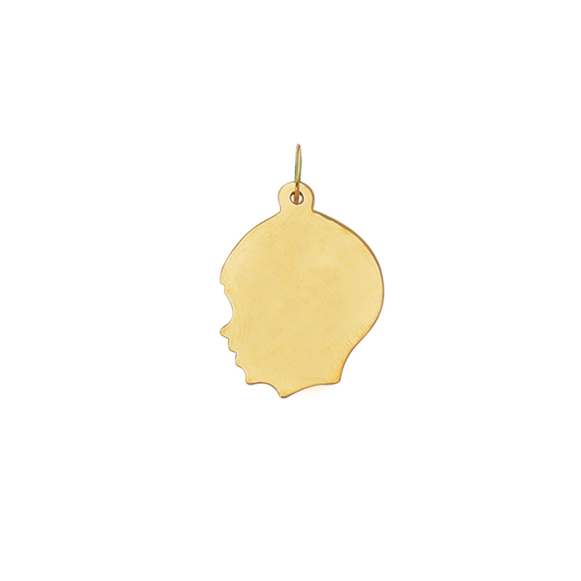 14K Yellow Gold Shiny-Boy Head Charm Pendant - Dainty & Elegant Jewelry for Necklace, Bracelet & Gift Giving - Perfect for Everyday Wear, Special Occasions & Layering