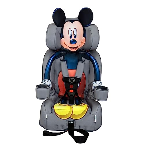 KidsEmbrace Disney Mickey Mouse 2-in-1 Convertible Booster Car Seat for Toddlers & Kids | Grey Red Black Design | Safe & Comfortable for Travel & Road Trips