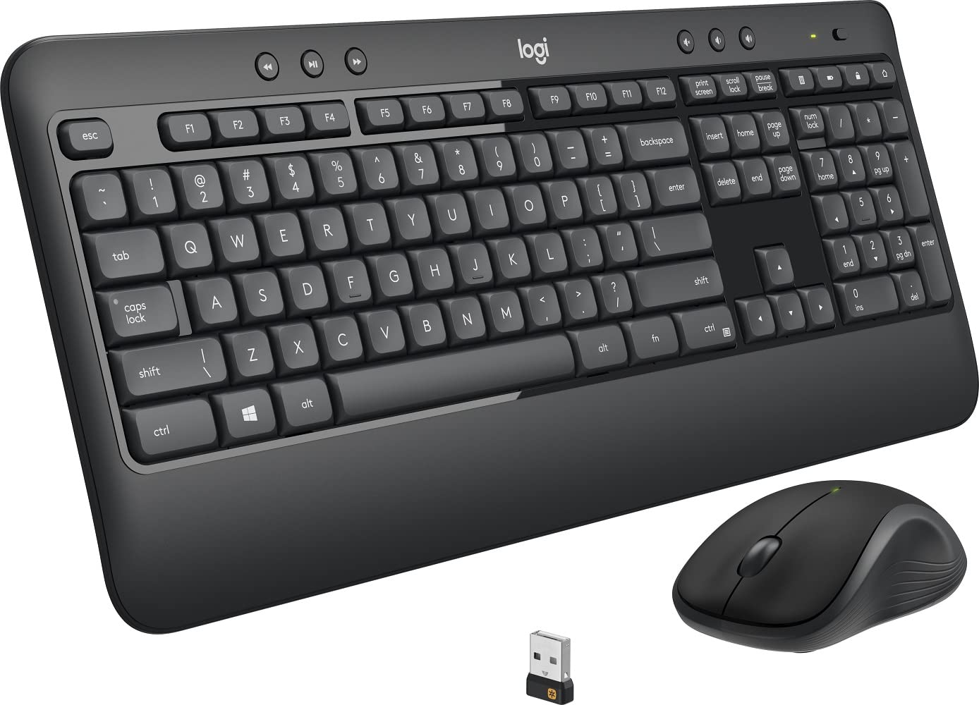 Logitech MK540 Advanced Wireless Keyboard and Mouse Combo - Full-Size Scissor Switch Keys, Ergonomic Design, 2.4GHz USB Receiver - Perfect for Home Office, Gaming & Productivity (Black)