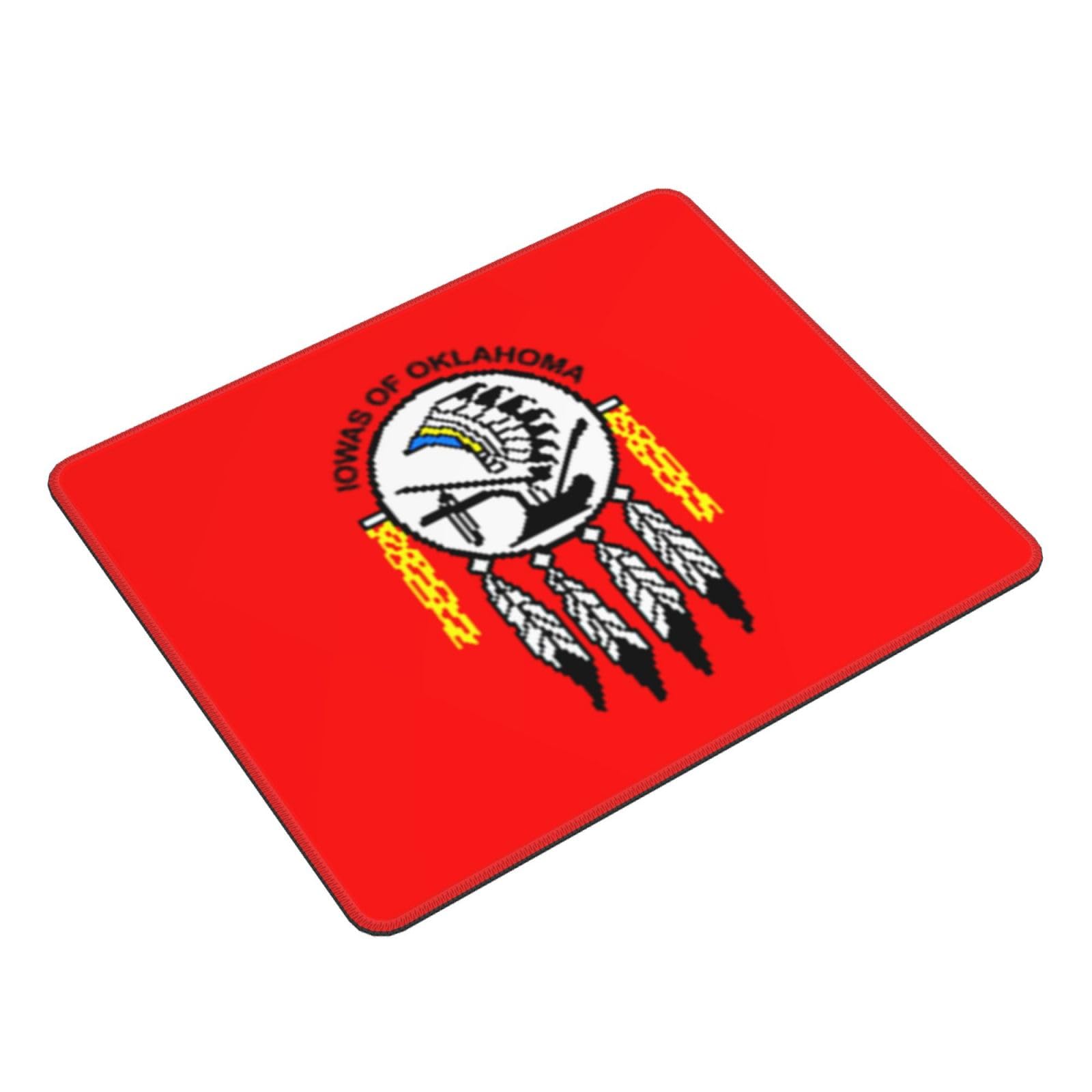 Oklahoma Iowa Tribe Flag Mouse Pad - 10x12 Inch Waterproof Non-Slip Rubber Gaming Mousepad for Office & Laptop Use - Perfect for Work, Gaming & Home Decor