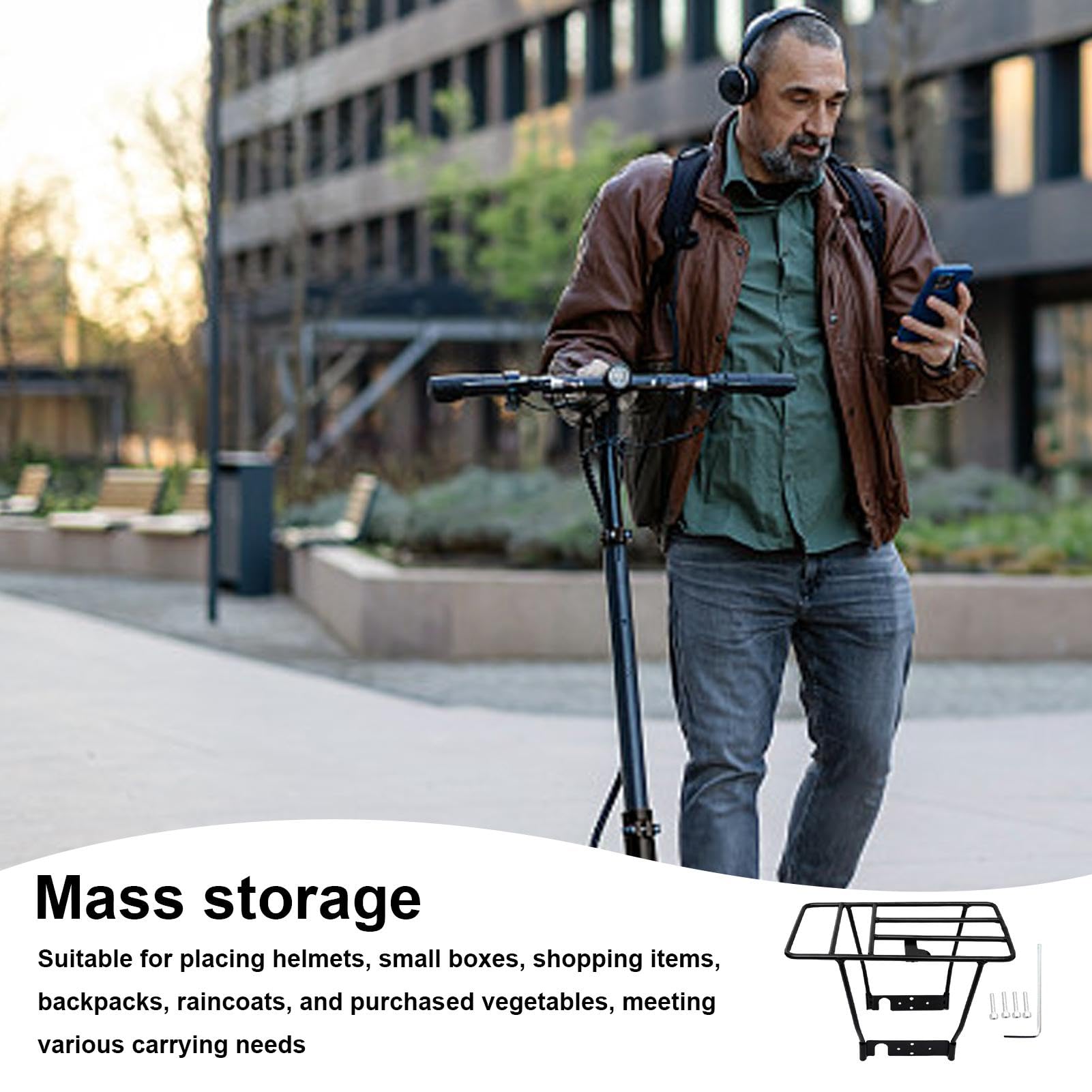 Electric Scooter Rear Cargo Rack - Aluminum Alloy Scooter Accessory for Shopping & Groceries | Durable Scooter Attachment for Commuting, Errands & Urban Transport