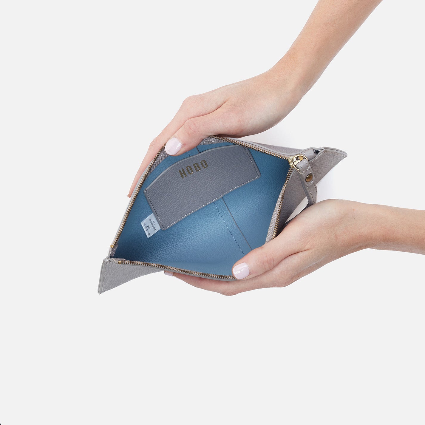 Vida Large Pouch in Micro Pebbled Leather - Morning Dove Grey | Premium Women's Handbag for Work, Travel & Everyday Use | Stylish Crossbody Bag & Clutch Purse