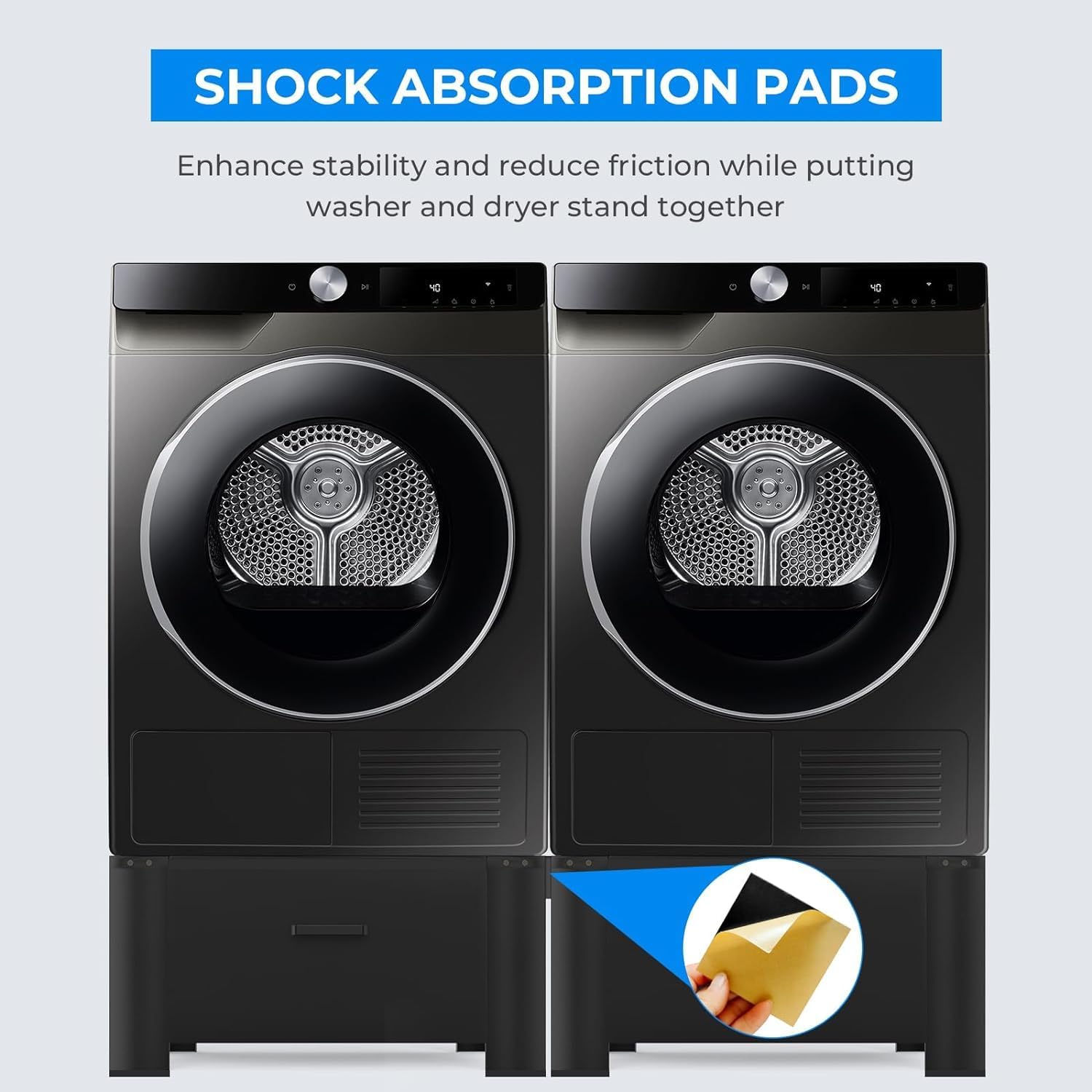 2 Pack Heavy Duty Washer and Dryer Pedestals with Storage Drawer - 29