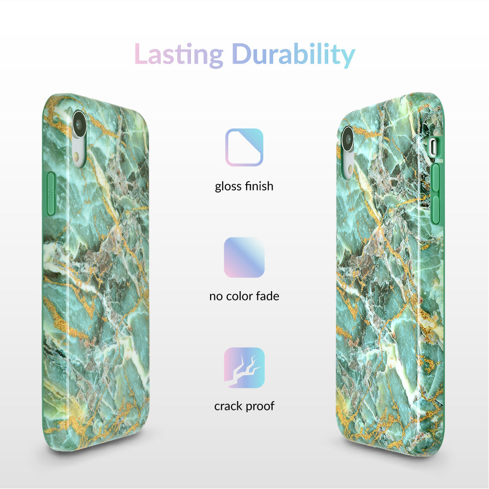 Premium Green Emerald Marble iPhone Case - Durable Protective Cover for iPhone [Model] - Stylish & Trendy Design for Everyday Use, Work & Travel