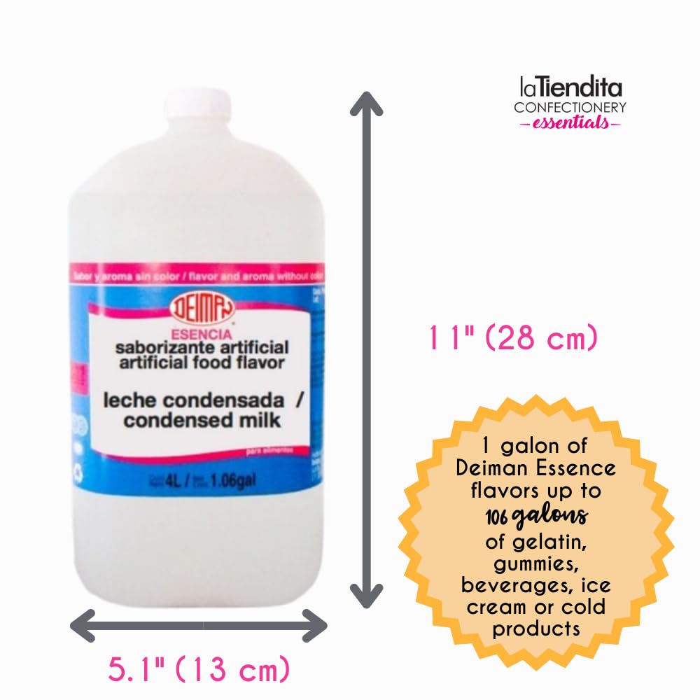 Premium Deiman Artificial Condensed Milk Flavoring - 1 Gallon Bulk Size for Baking, Coffee, Desserts & Beverages