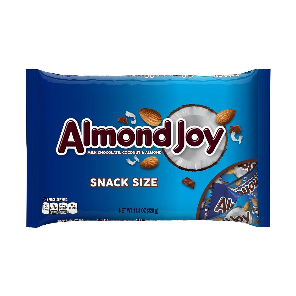 Almond Joy Candy Bars - Snack Size 11.3oz (Pack of 24) - Coconut Almond Chocolate Treats for Halloween, Parties & Office Snacks