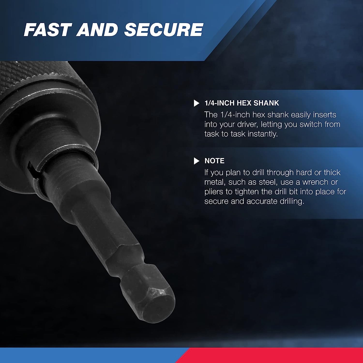 NEIKO 20753A Keyless Drill Chuck Adapter for Impact Driver | 1/4
