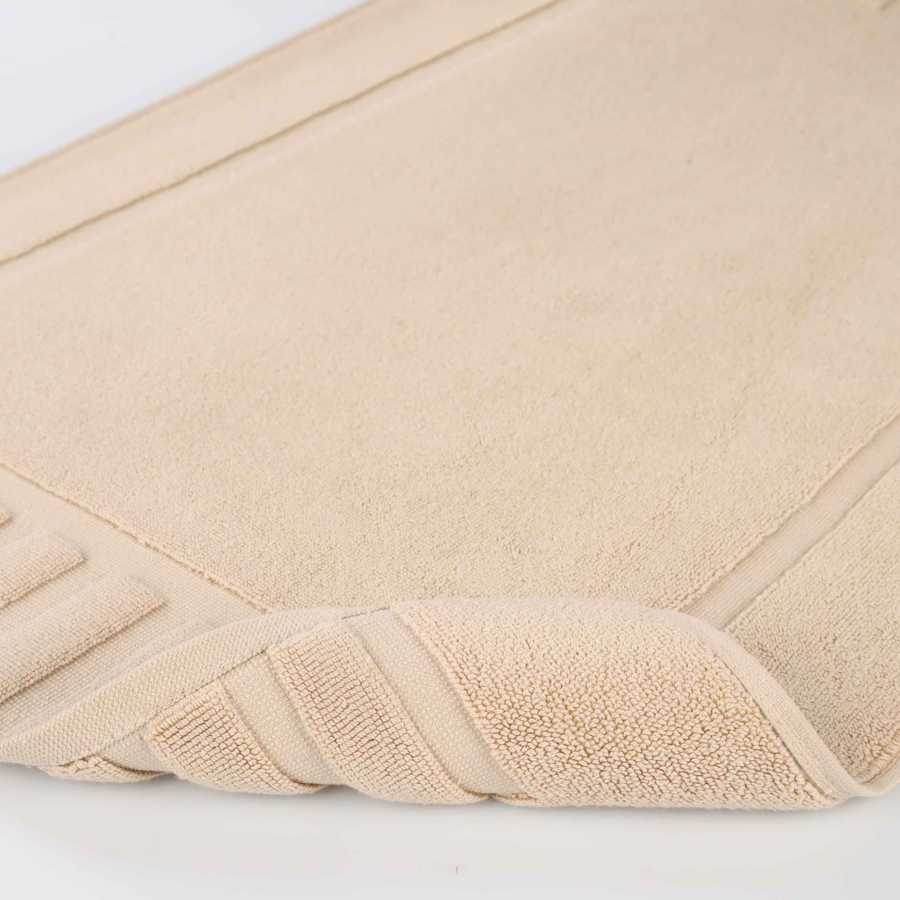 Premium Cotton Modern Geometric Border Bath Mat Set of 2 - Ultra Absorbent, Non-Slip, Quick Dry Bathroom Rug for Bath, Shower & Vanity Area