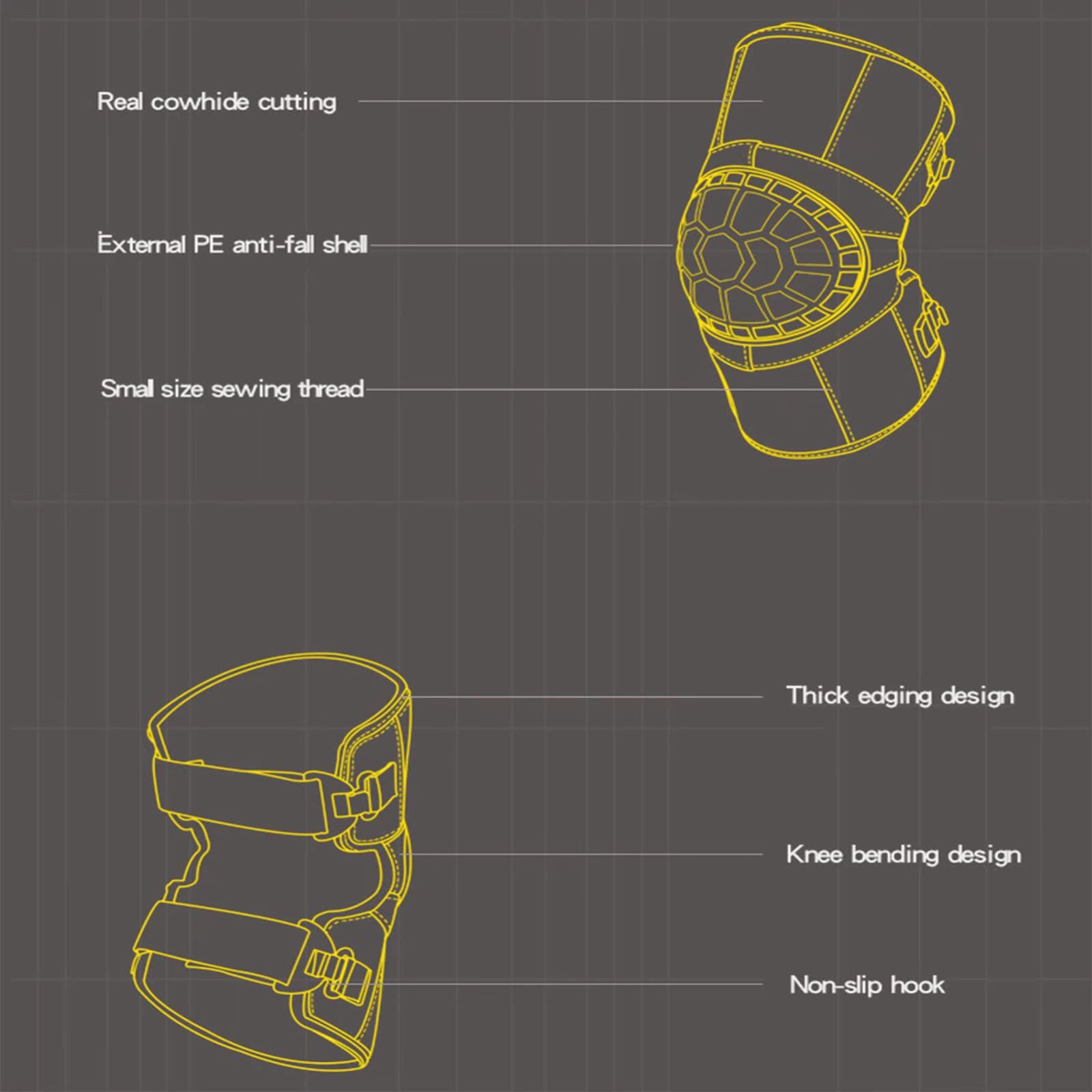 Leather Motorcycle Knee Pads for Men - Adjustable Windproof Warmers for Winter Riding