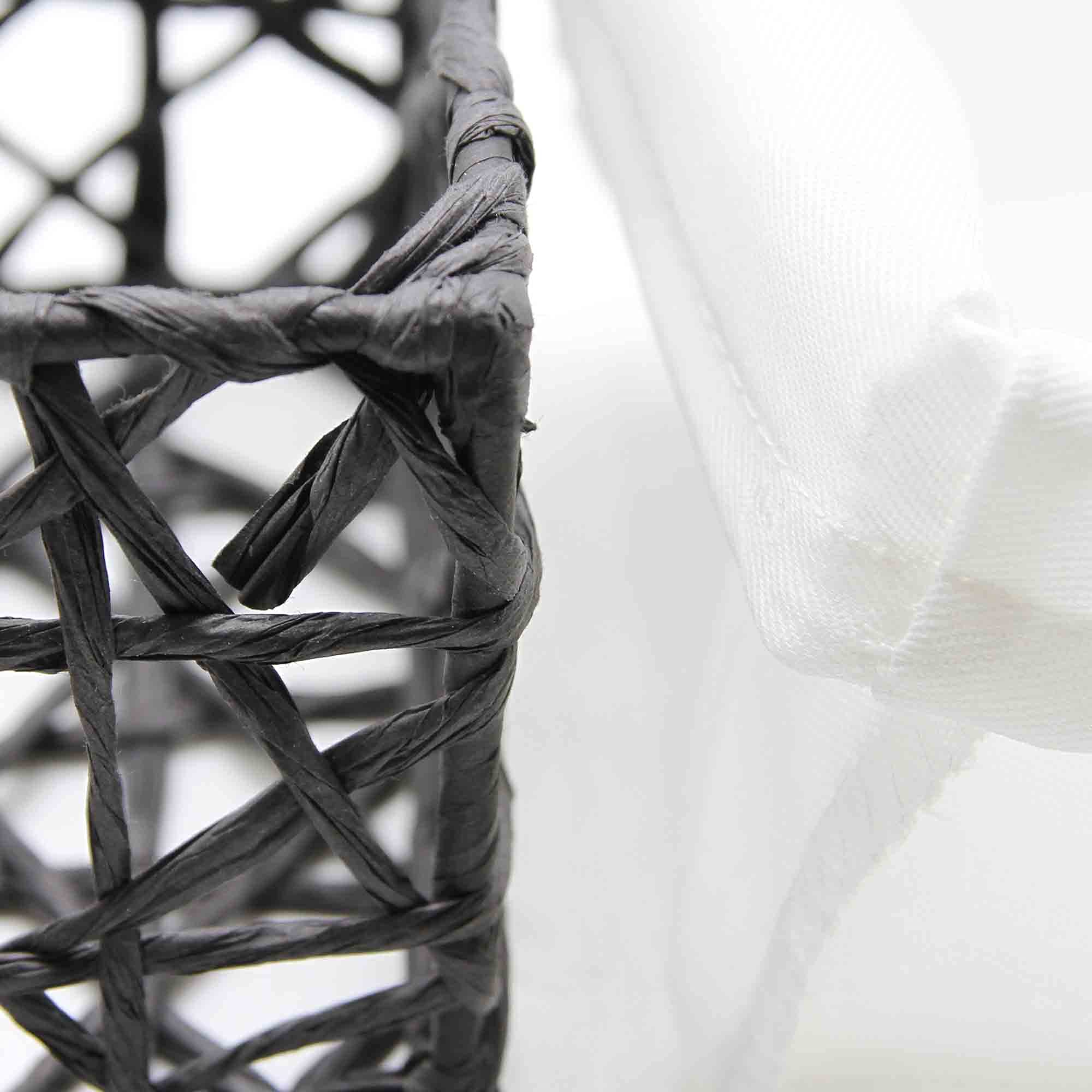 Eco-Friendly Paper Rope Storage Baskets Set of 4 - Black Woven Organizer Bins for Home, Office & Laundry Organization