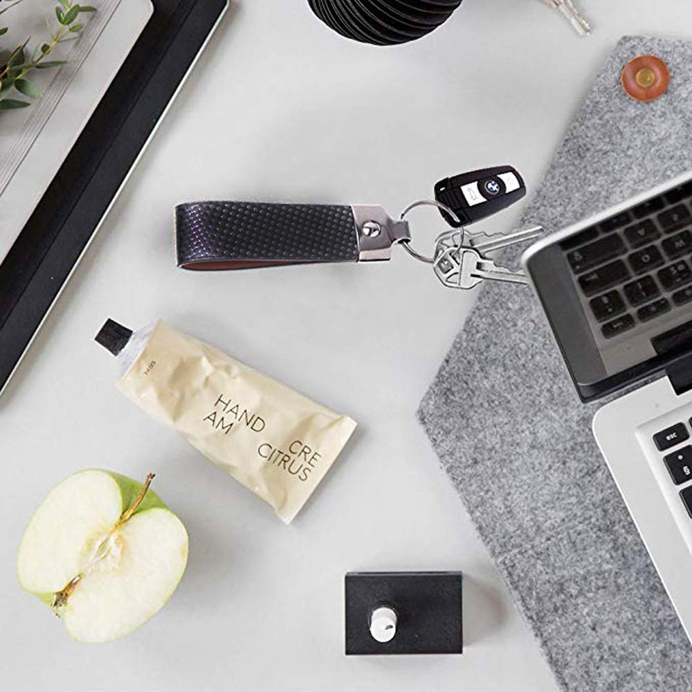 Premium Black Leather Valet Keychain - Handcrafted Genuine Leather Key Organizer for Men & Women | Perfect for Car Keys, House Keys & Daily Essentials (Ideal Gift for Drivers & Professionals)