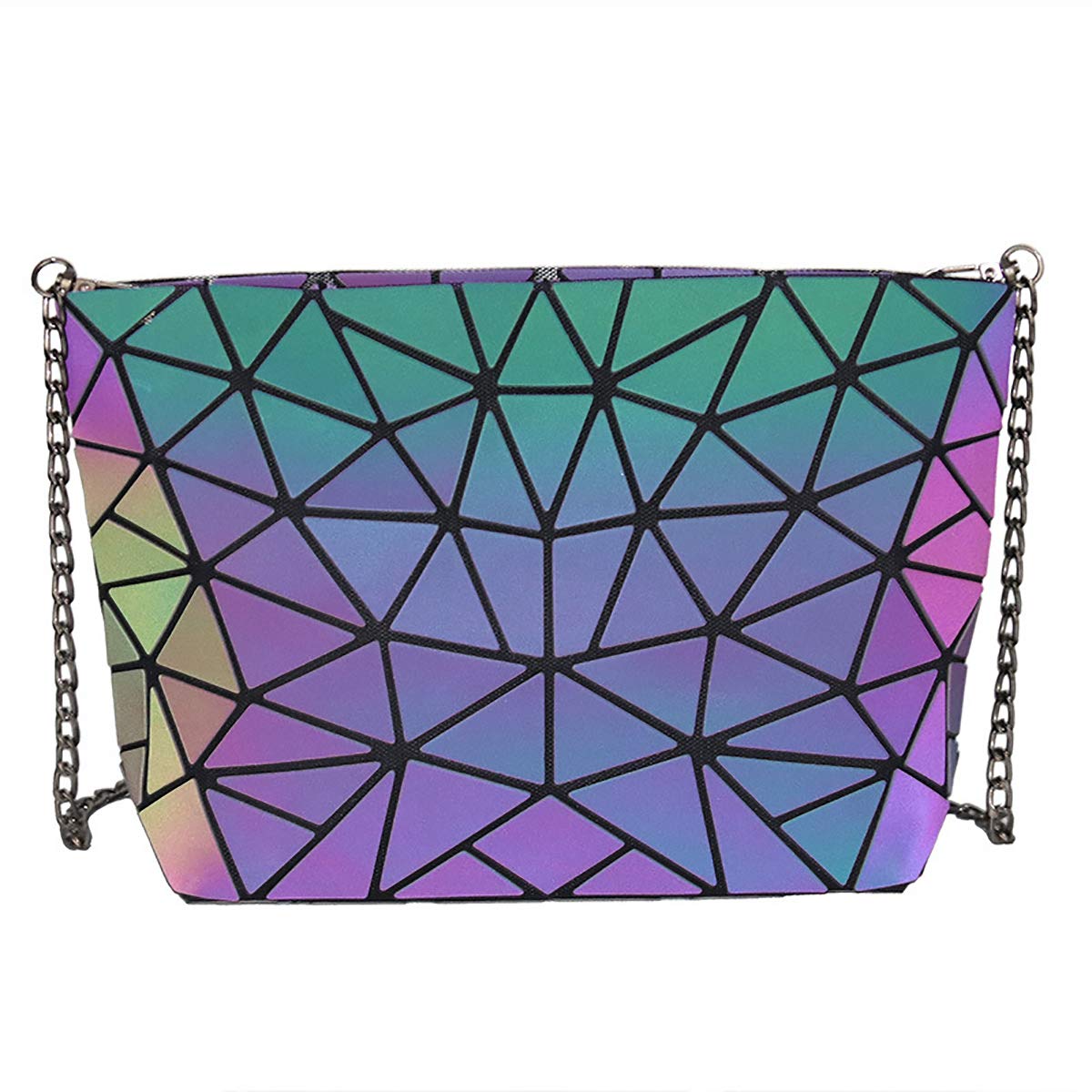 Holographic Reflective Geometric Shoulder Bag - Shiny Crossbody Purse & Tote for Women | Night Out, Party, Festival & Everyday Use