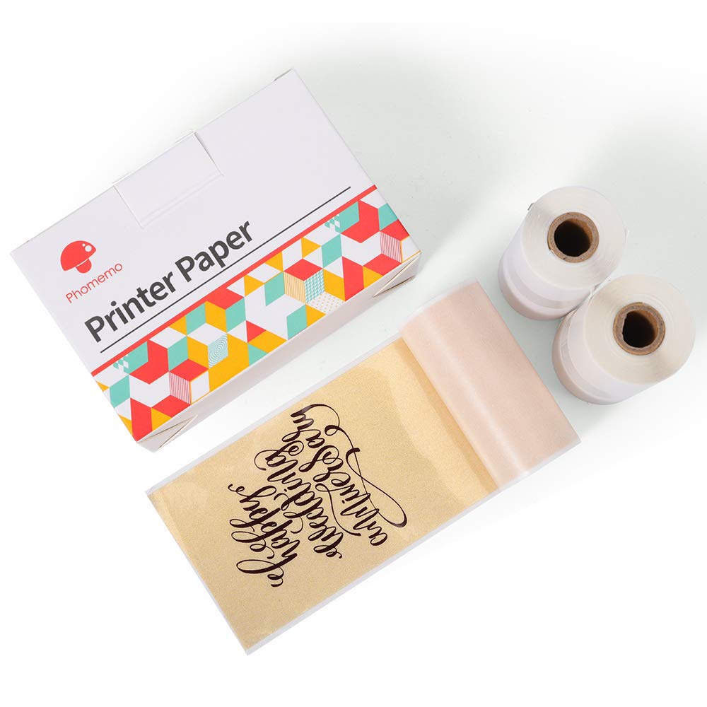 Phomemo Gold Glitter Printer Paper - Adhesive Sticker Rolls for Phomemo M02/M02S/M02 Pro (3-in-1 Set) - Perfect for DIY Crafts, Scrapbooking & Labeling