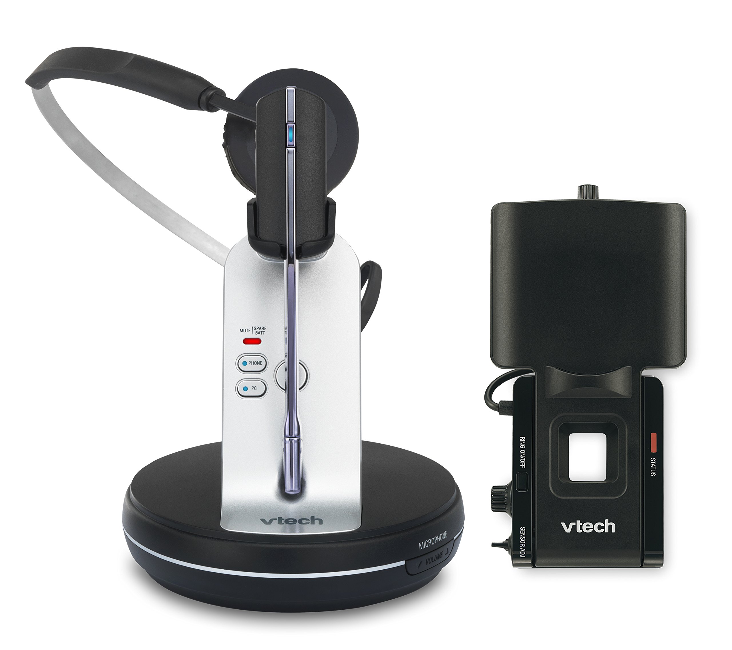 VTech VH6211 DECT 6.0 Wireless Headset - Convertible Softphone & Desk Phone Headset with Lifter for Office Professionals | Compatible with Business Phones | Perfect for Call Centers, Remote Work & Customer Service