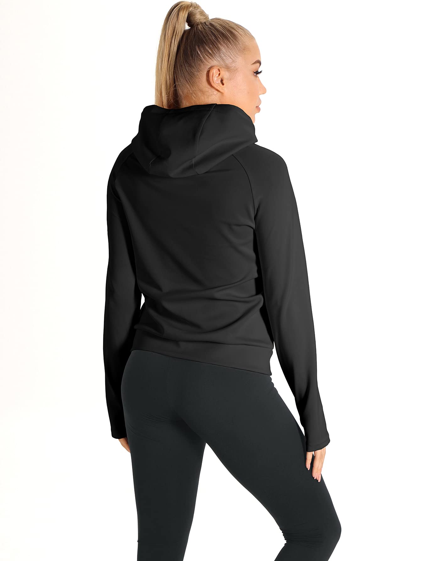 Icyzone Women's Workout Hoodie - Athletic Running Pullover Long Sleeve Shirt with Pocket & Thumb Holes | Gym, Jogging & Outdoor Activities