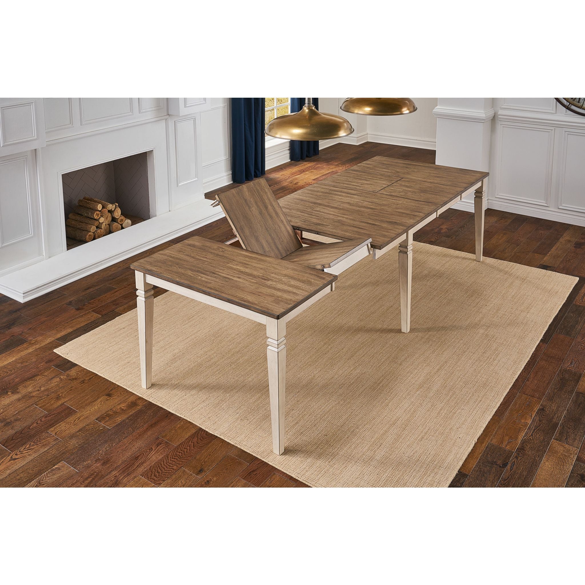 Modern Beacon Dining Table - Smoky White & Peppercorn Finish - 60-Inch Rectangle Wood Table for Dining Room - Perfect for Family Gatherings & Dinner Parties (1562008K)