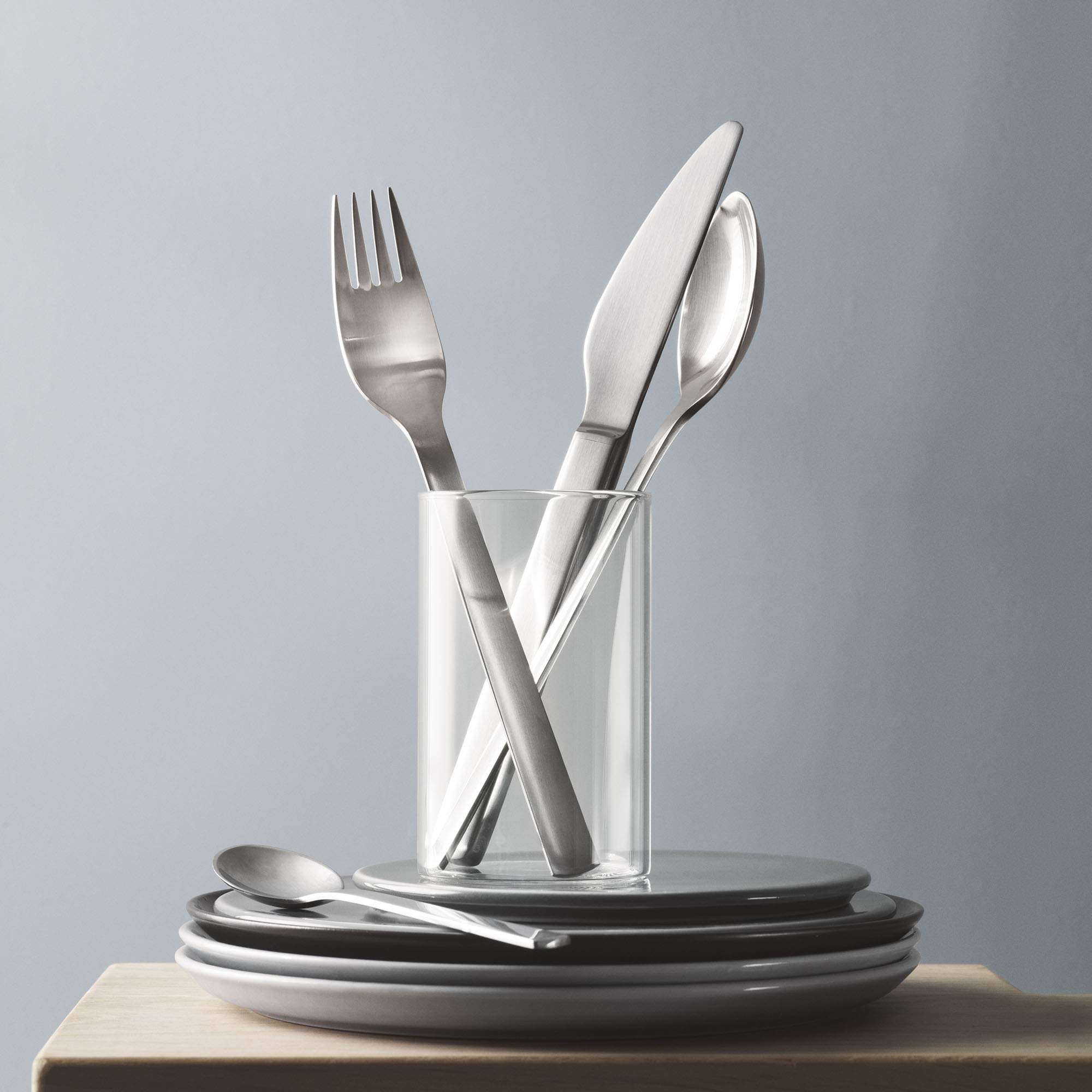 Georg Jensen New York 5-Piece Stainless Steel Flatware Set - 18/8 Premium Cutlery for Dining - Perfect for Everyday Use & Elegant Dinner Parties