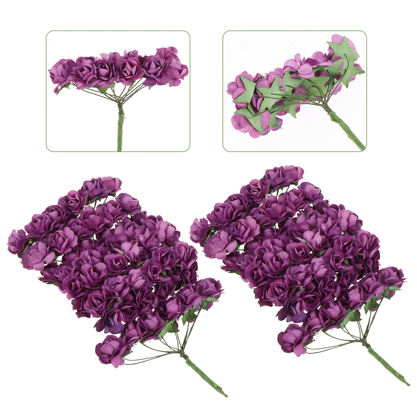 Healifty 144 Pcs Artificial Paper Rose Flowers - Faux Roses Bouquet for Wedding, Home, Party Decorations - Delicate Mini Roses for DIY Crafts, Table Centerpieces & Gift Wrapping