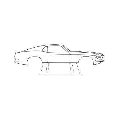 Scott Drake D0ZZ-6320938KIT Mach 1 Rocker Moldings - Authentic Replacement Rocker Panel Moldings for Ford Mustang Mach 1 | Perfect for Restoration & Custom Builds | Enhances Exterior Styling & Protection