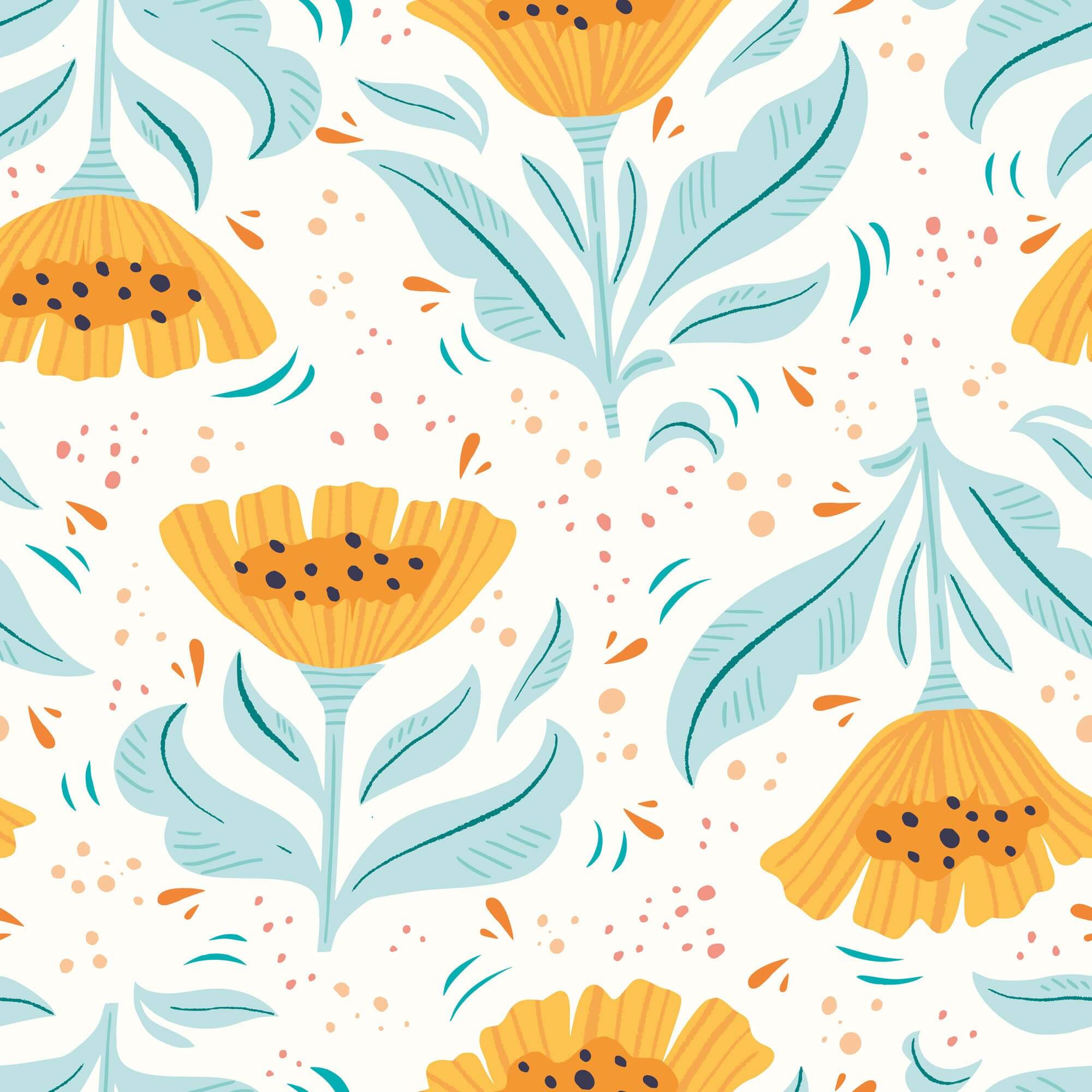 Yellow Botanical Floral Peel and Stick Removable Wallpaper 0880 - Self-Adhesive Wall Decor for Bedroom, Living Room & Nursery - Easy DIY Home Renovation