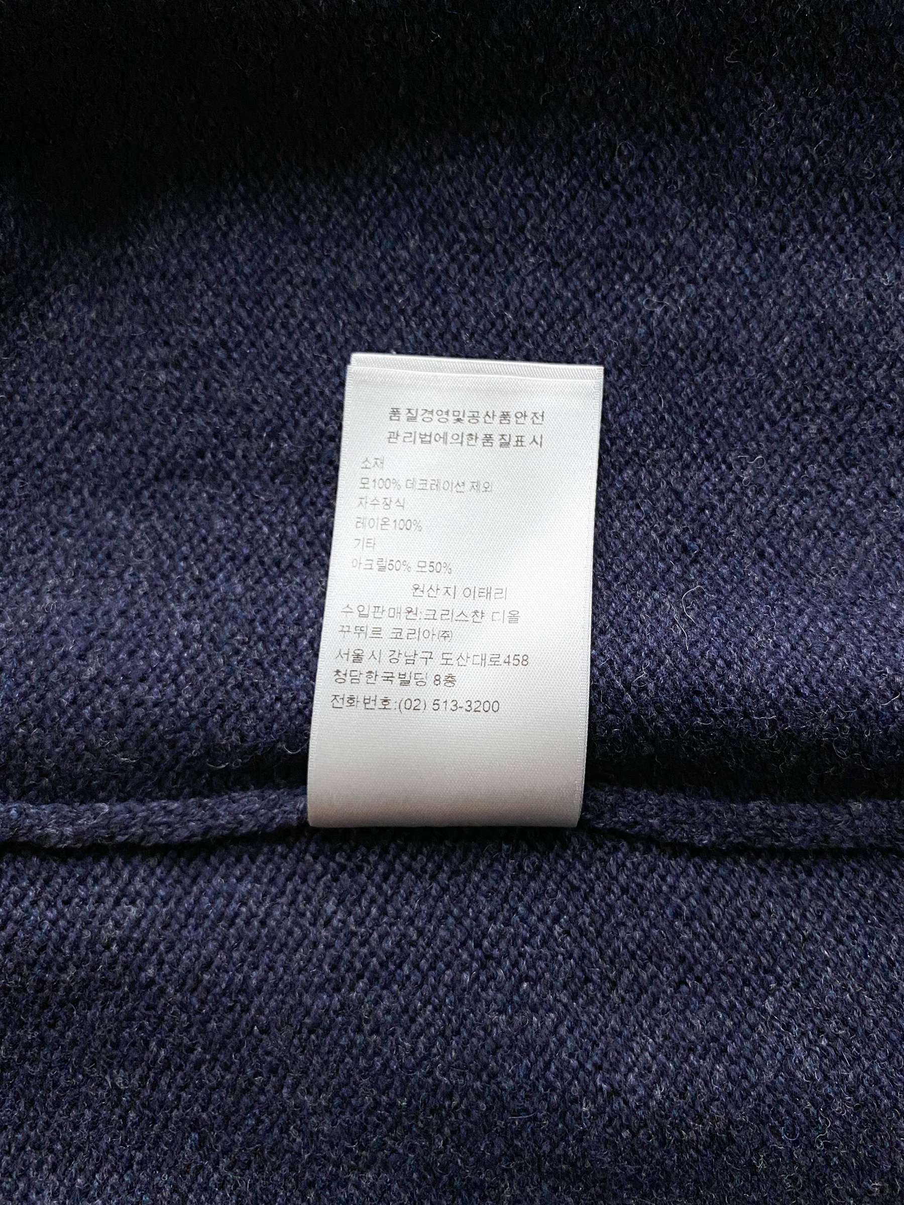 Dior Navy Atelier Wool Knitted Sweater for Women - Luxury Cashmere Pullover Winter Fashion - Perfect for Office, Date Night & Holiday Parties