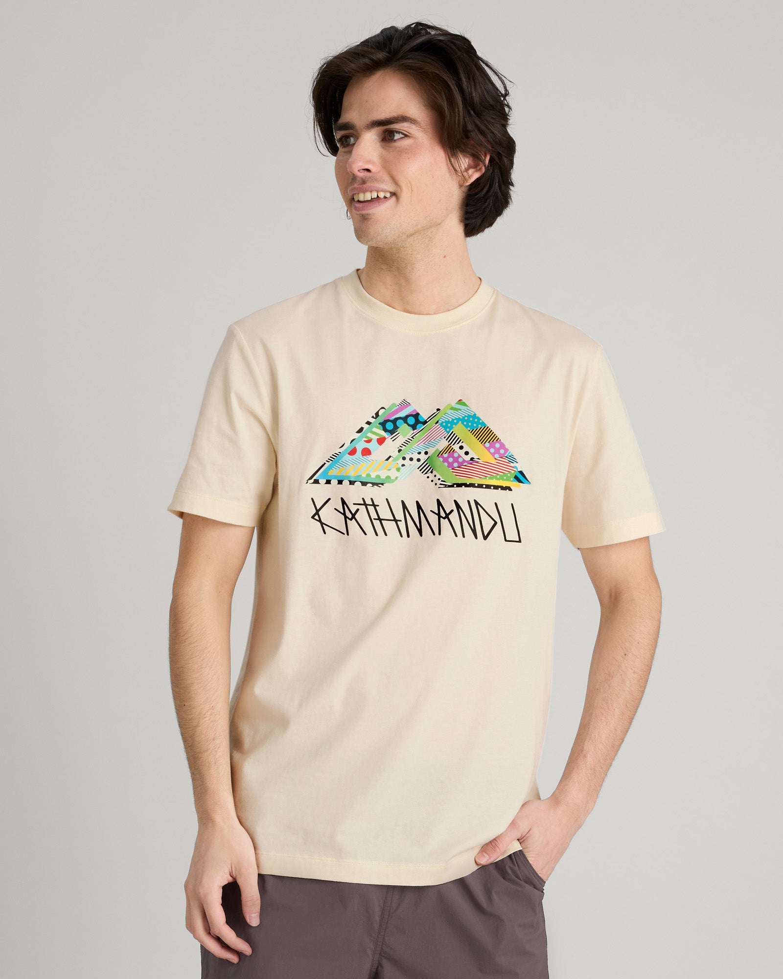 Jason Woodside Kathmandu Logo Men's T-Shirt - Natural Cotton Crew Neck Tee for Casual Wear & Street Style Fashion