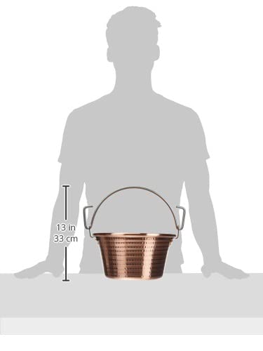 Pentole Agnelli Family Copper Polenta Pot with Bowed Handle - 28cm Diameter Italian Cookware for Traditional Cornmeal & Risotto Cooking