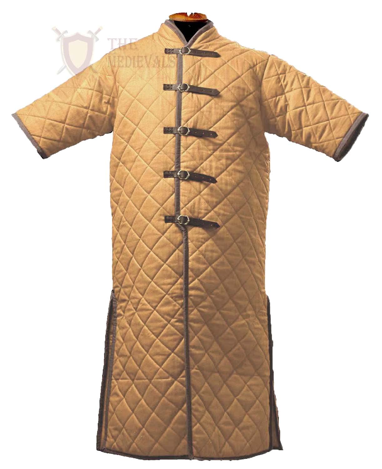 THE MEDIEVALS Thick Padded Short Sleeve Gambeson Coat - Medieval Aketon Jacket Armor with Cotton Fabric for LARP, Cosplay & Historical Reenactment