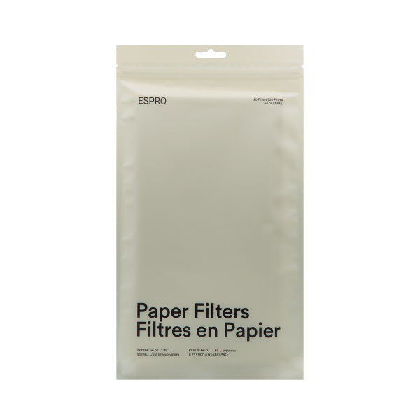 Espro CB1 Cold Brew Paper Filters - 100% Natural Unbleached Coffee Filters for Cold Brew & Iced Coffee - Perfect for Home, Office & Travel Use