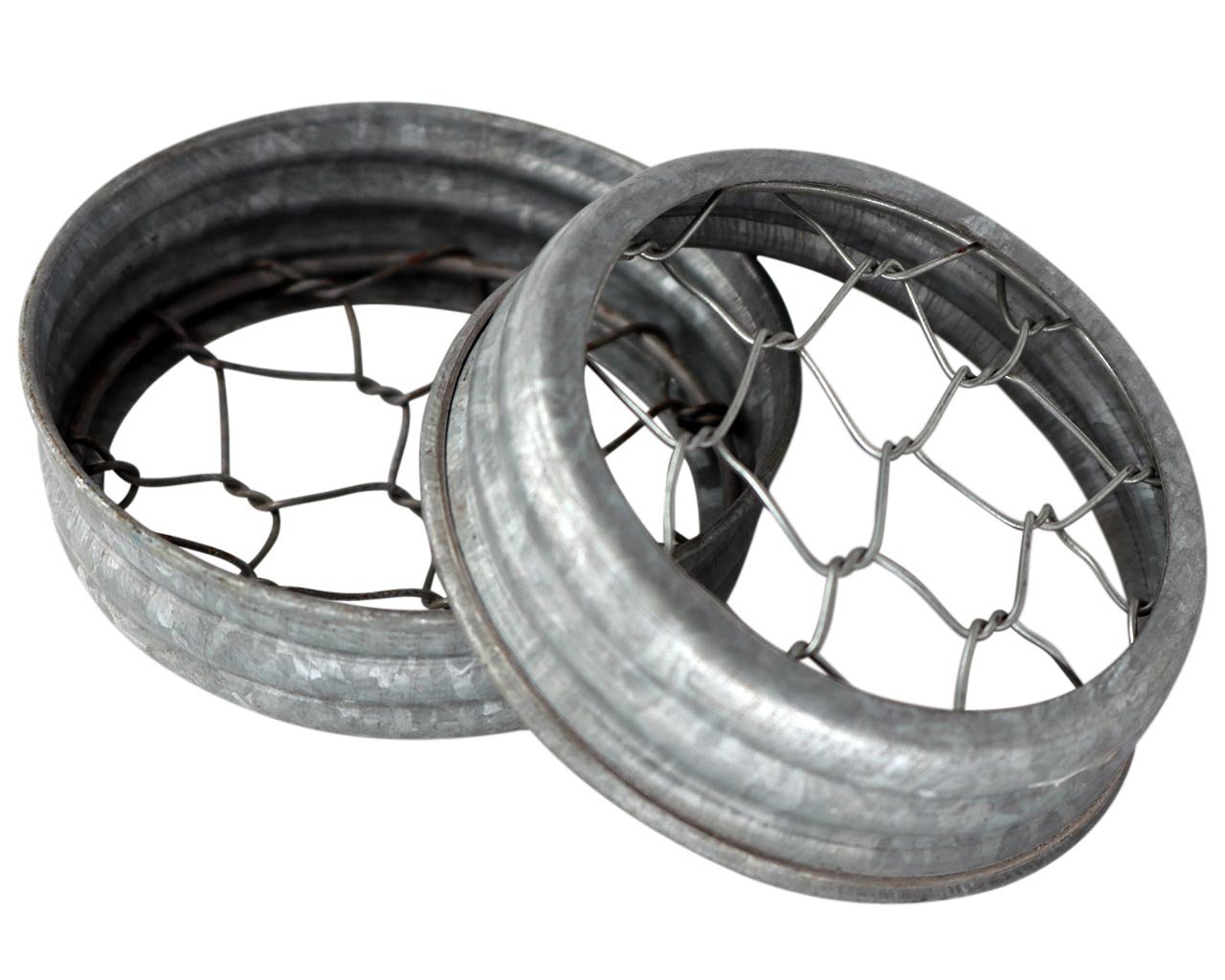 Galvanized Metal Flower Frog Lid for Mason Jars - 3 Pack Regular Mouth Size - Perfect for DIY Floral Arrangements, Wedding Centerpieces & Home Decor