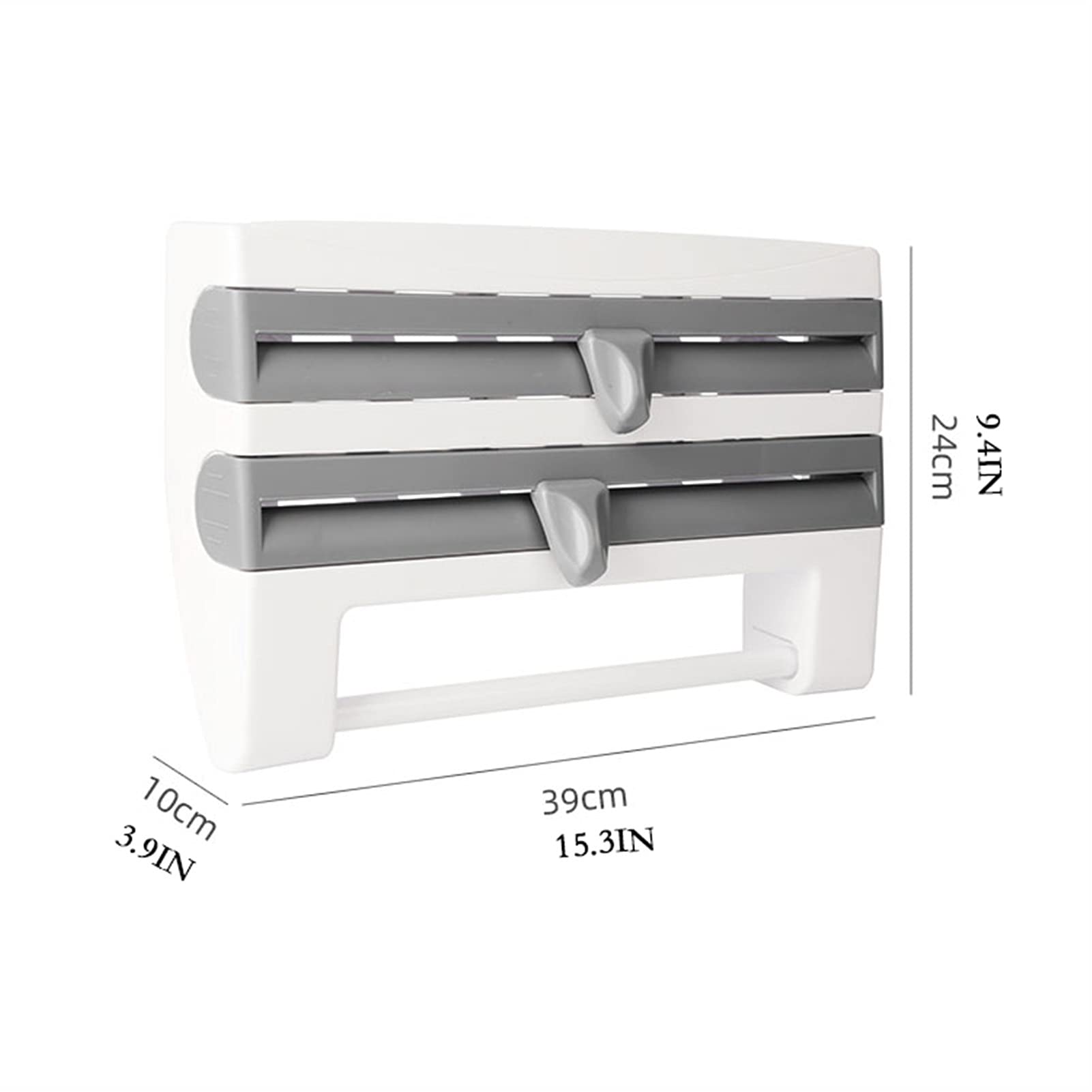 Stainless Steel Wall Mounted Kitchen Organizer - Paper Towel Holder, Foil & Plastic Wrap Dispenser with Built-in Cutter - Space Saving Storage for Kitchen, Pantry, Laundry Room (Color: A) | Perfect for Small Spaces, Apartments & RVs
