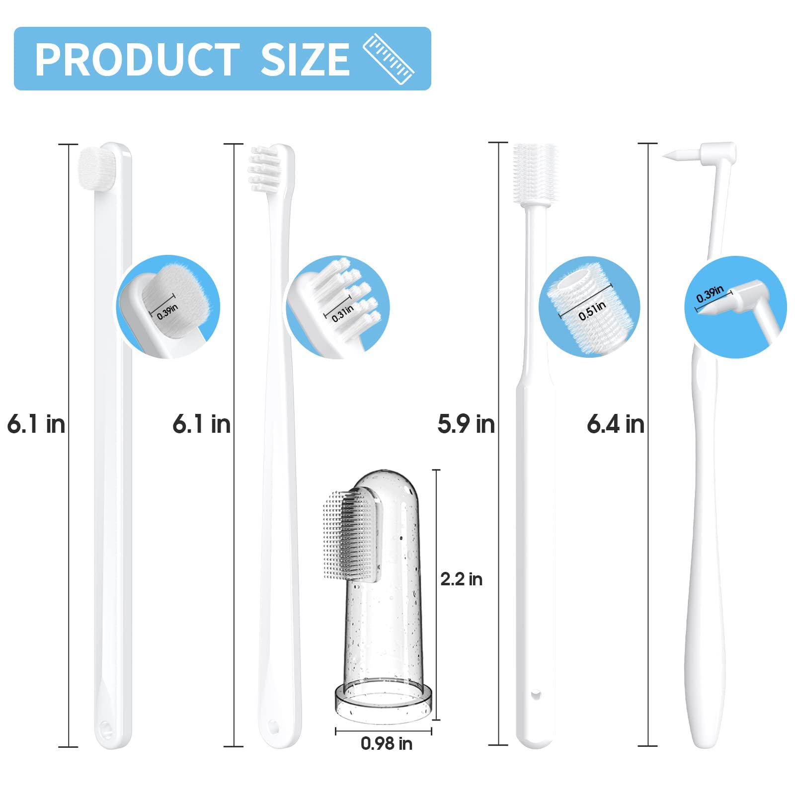 Small Dog Toothbrush Kit - Puppy Dental Care Set with Soft White Bristles for Gentle Teeth Cleaning | Perfect for Small Breeds & Puppies | At-Home Dog Oral Hygiene Solution for Fresh Breath & Healthy Gums