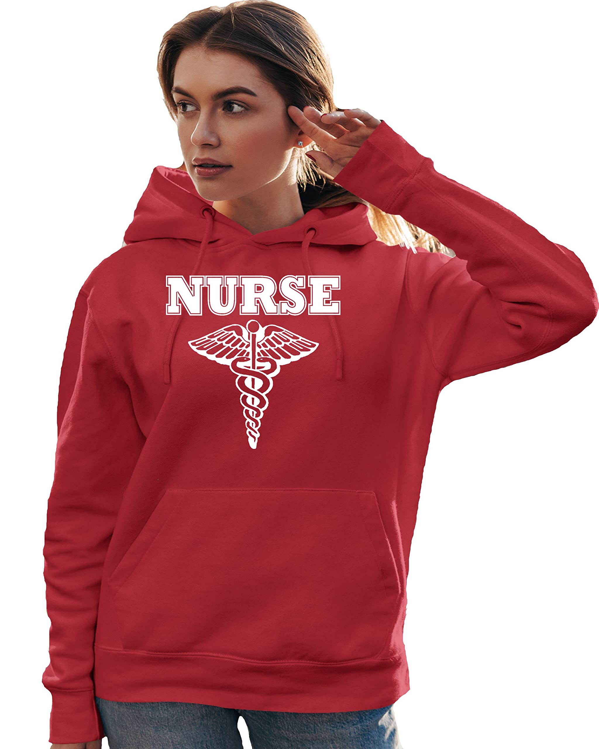 Go All Out Nurse Logo Unisex Sweatshirt Hoodie - Comfortable Pullover for Medical Professionals & Nursing Students - Perfect for Hospital Shifts, Nursing School & Healthcare Appreciation