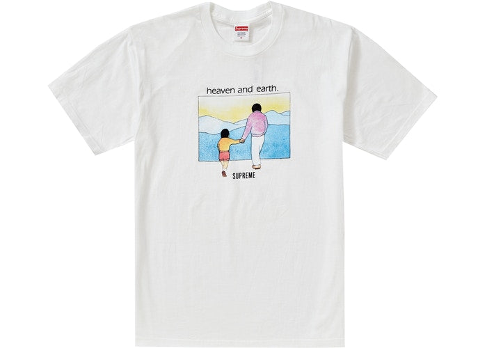 Supreme Heaven And Earth T-Shirt - White Cotton Streetwear Tee for Men & Women | Casual Wear, Street Style Fashion