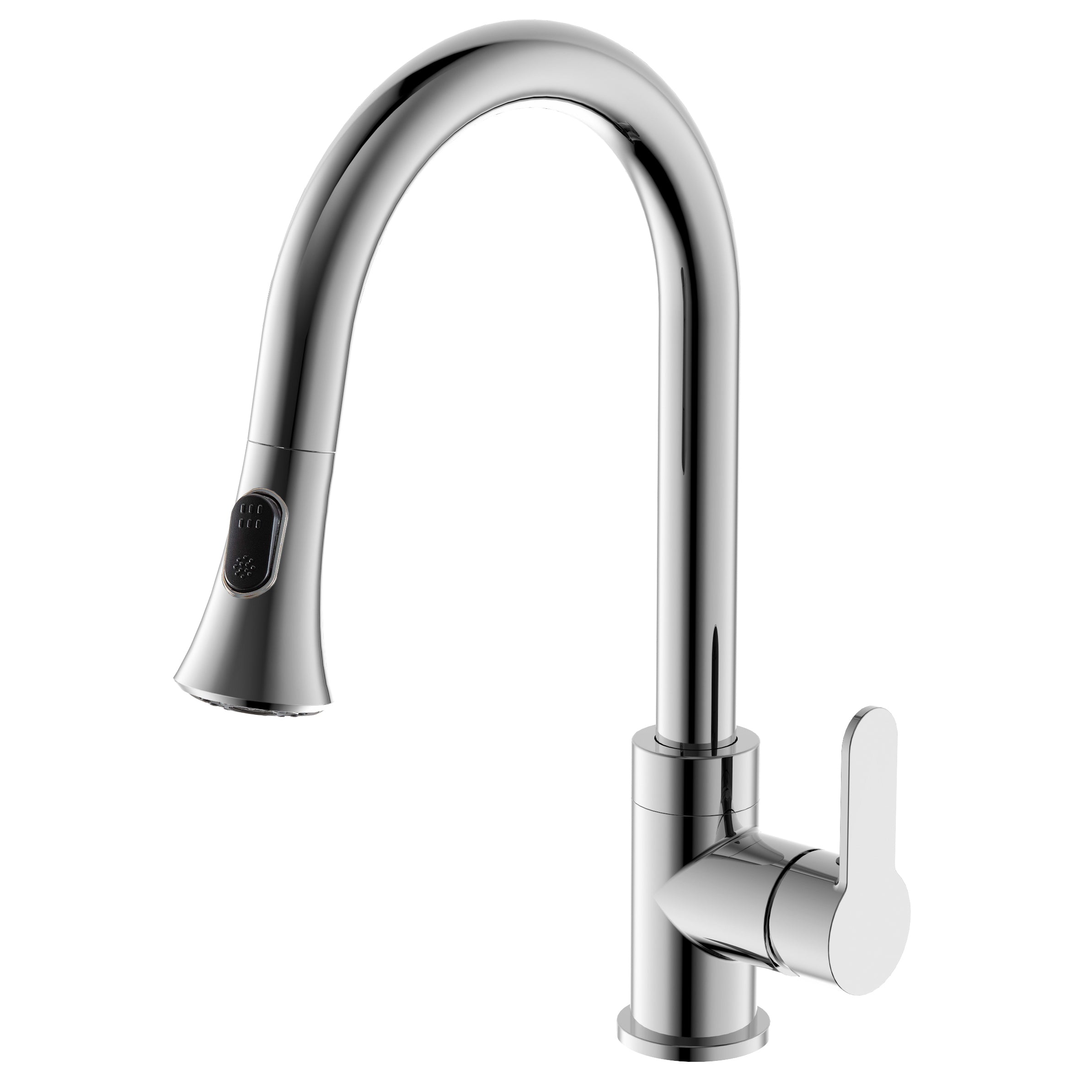 Chrome Rivella Pull Down Single Handle Dual Spray Kitchen Faucet - Perfect for Modern Home & Restaurant Sinks