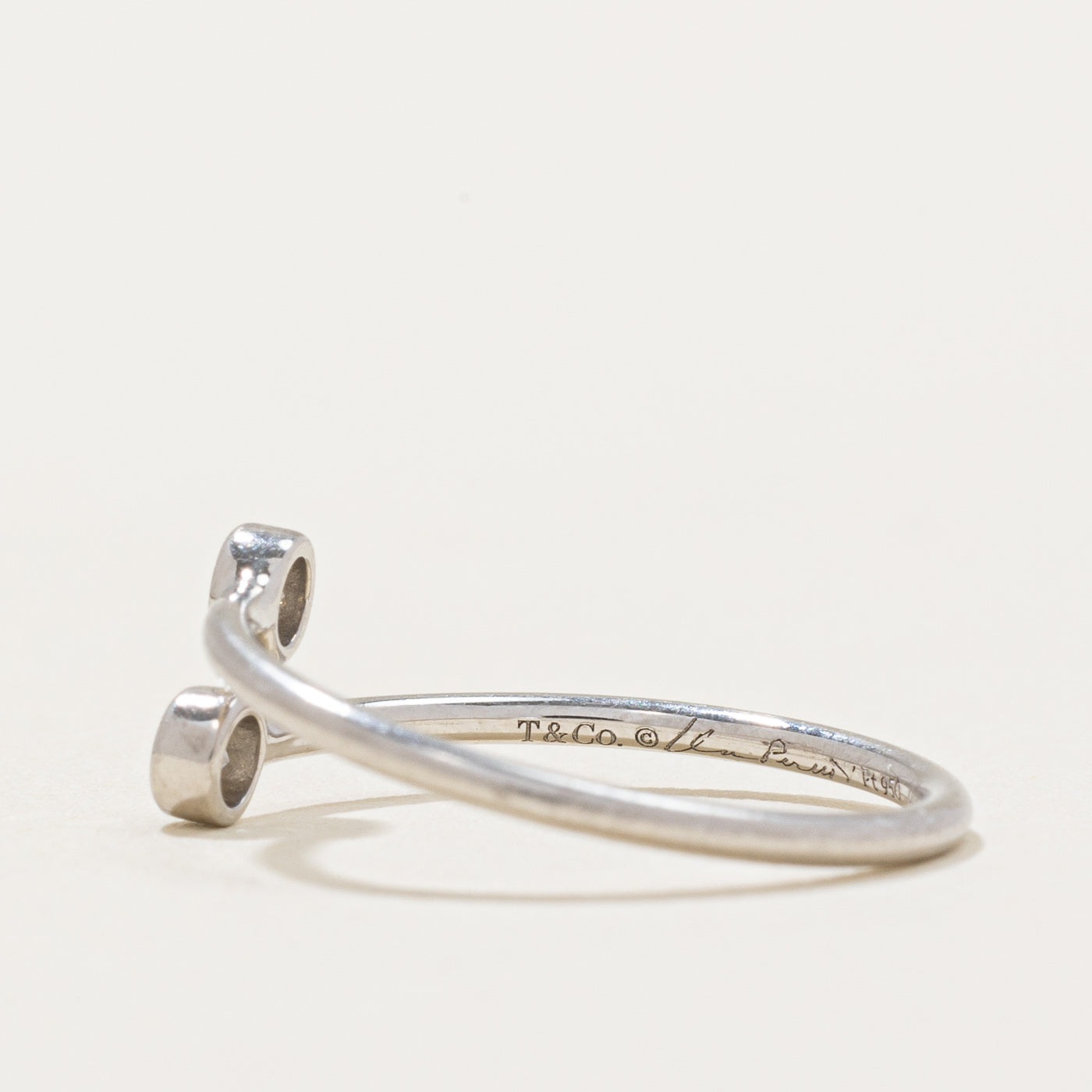 Tiffany & Co Elsa Peretti Diamond Hoop Ring - 0.10 Carat Total Weight (ctw) - Size 4.25 - Elegant Sterling Silver Jewelry for Women - Perfect for Weddings, Anniversaries & Special Occasions