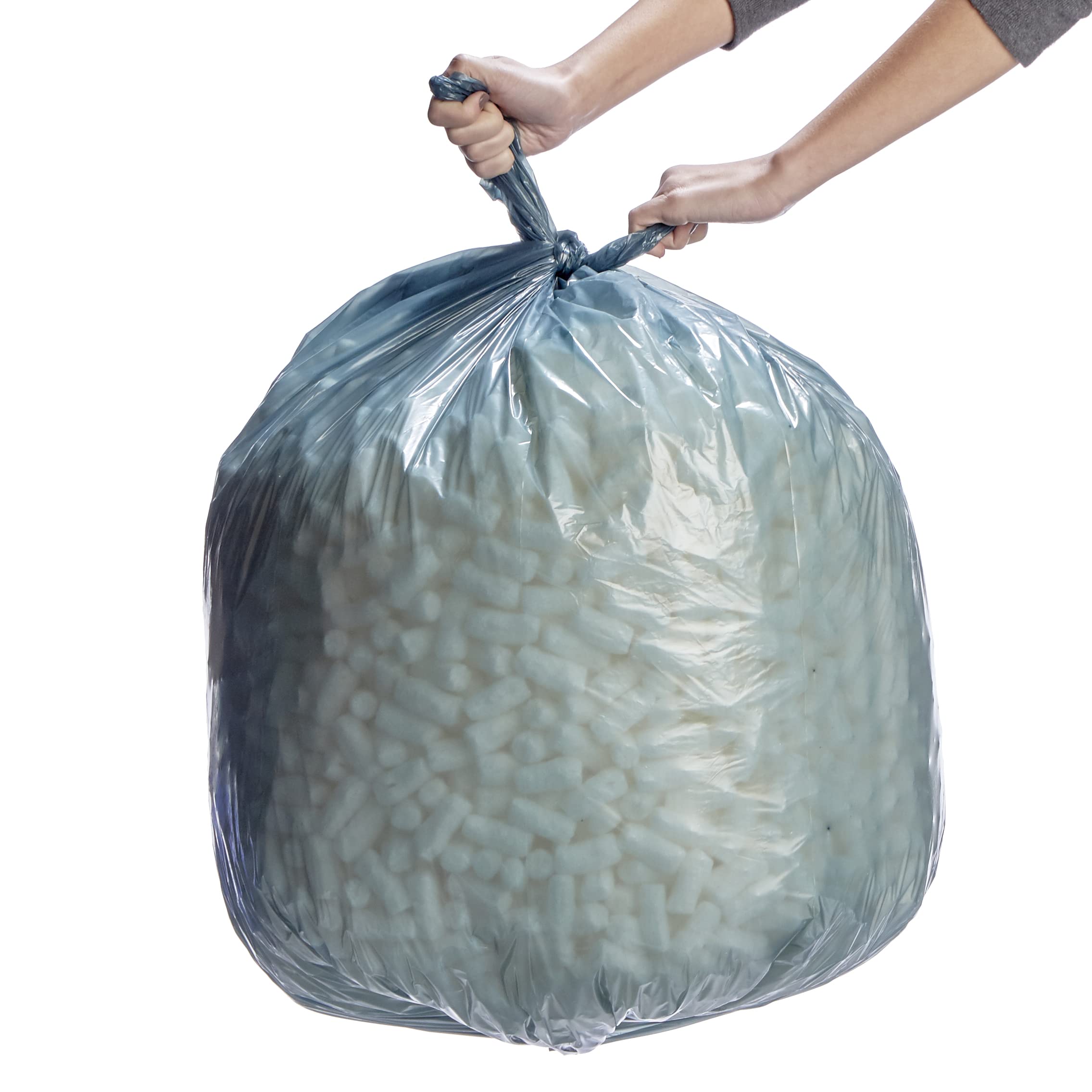 Premium Commercial Trash Can Liners - Heavy Duty 32 Gallon 33x44 Leak-Proof Garbage Bags for Offices, Restaurants & Schools (200 Count, .98 Mil Thick, Blue) - Made in USA - Ideal for High-Traffic Areas & Bulk Waste Disposal