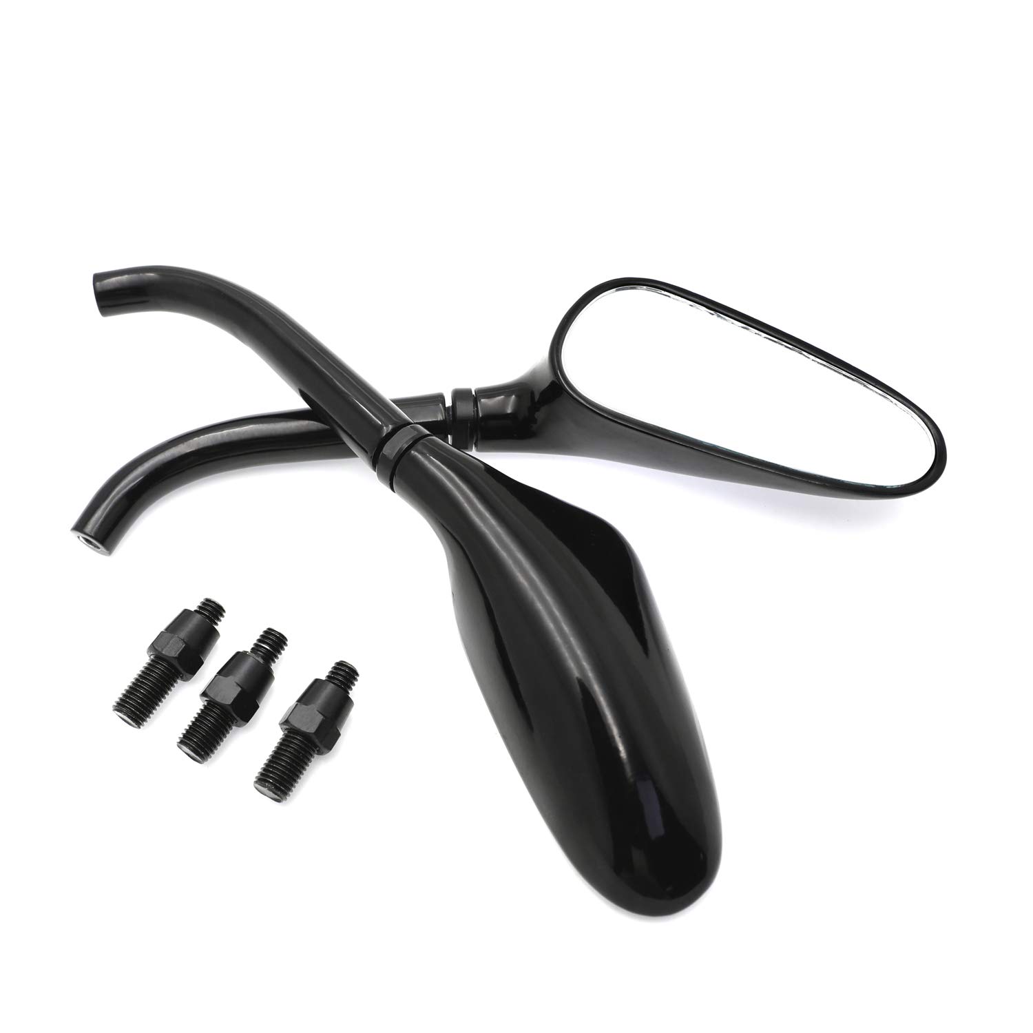 Universal Small Golf Club Mirrors for Harley & Yamaha Motorcycles - Custom Fit, Black - Perfect for Enhanced Visibility While Riding [B00RNIS356]