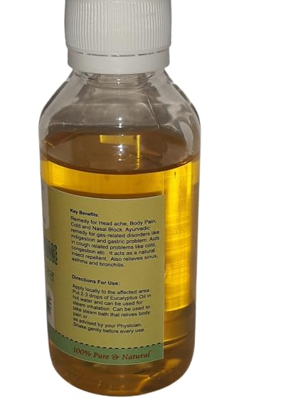 Pure Nilgiri Eucalyptus Essential Oil 100ml - 100% Natural Therapeutic Grade for Aromatherapy, Massage & Skin Care | USDA Certified Organic | Stress Relief & Respiratory Support | Perfect for Diffusers, DIY Beauty & Home Spa
