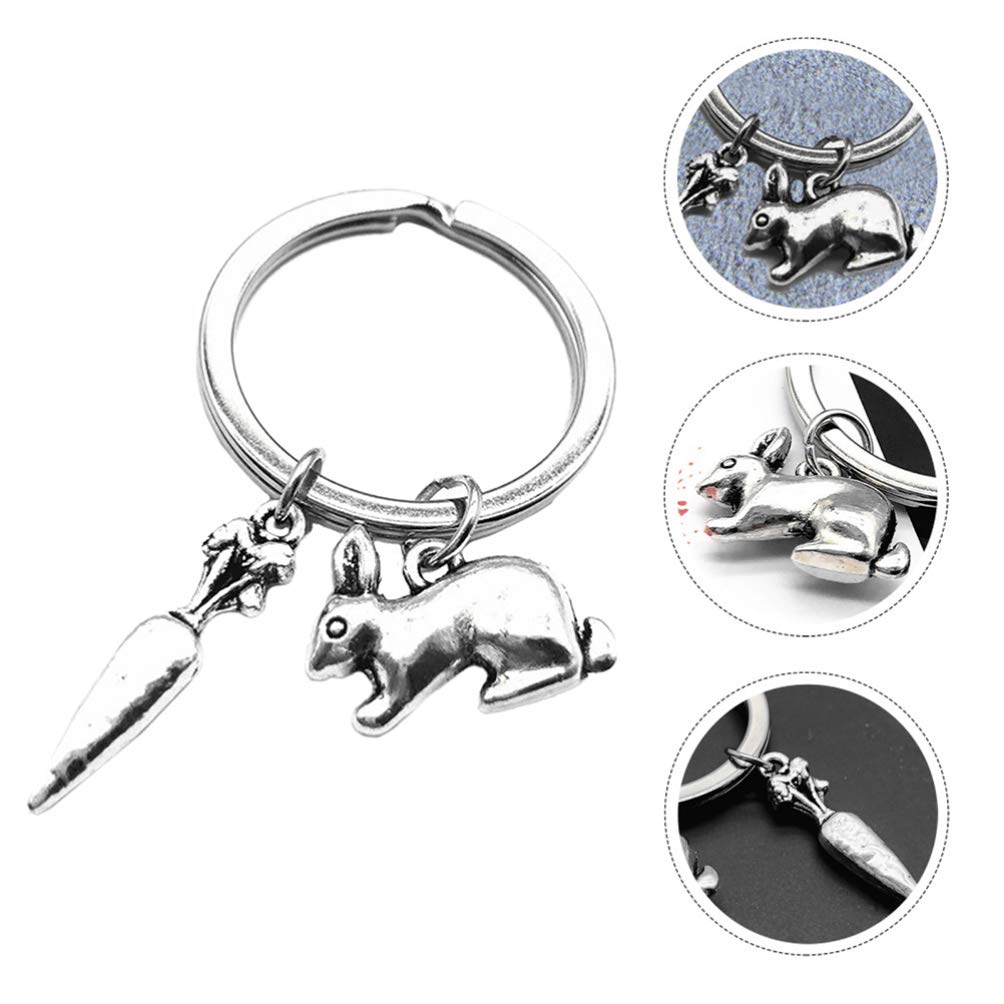 PRETYZOOM 1pc Alloy Carrot Keychain - Cute Rabbit Key Ring Pendant for Bags, Keys & Accessories | Perfect Gift for Home, Office & Travel Use