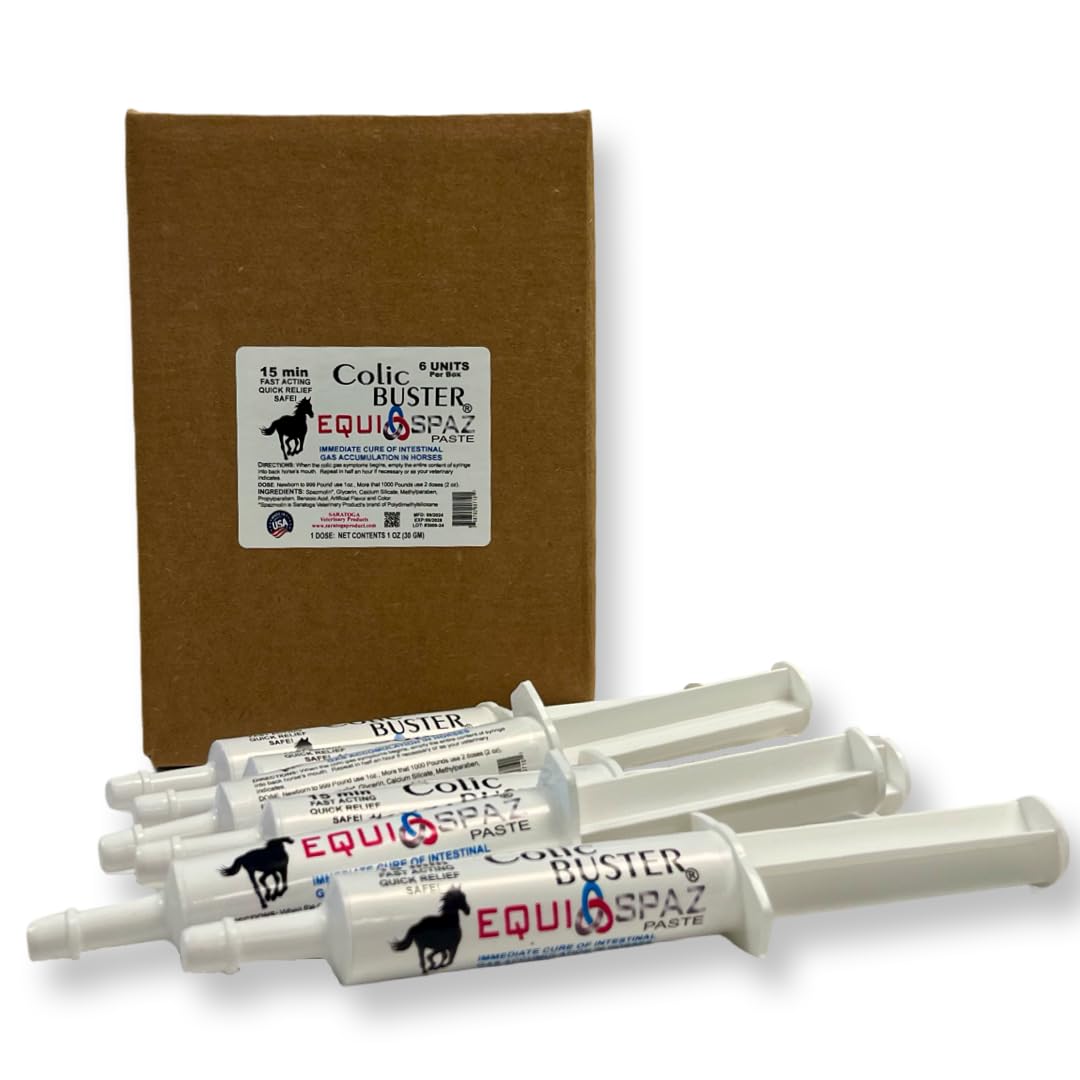 Saratoga Veterinary Horse Digestion Supplement - Fast Relief for Intestinal Gas & Colic in 15 Minutes (6 Pack) | Supports Healthy Gut & Comfort for Show Horses, Racehorses & Trail Riders