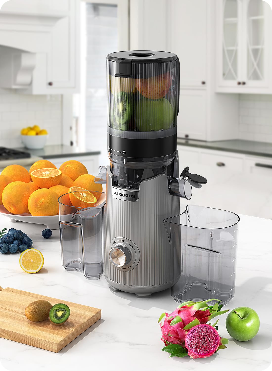 ACOQOOS Slow Masticating Juicer for Fruits & Vegetables - 5.3