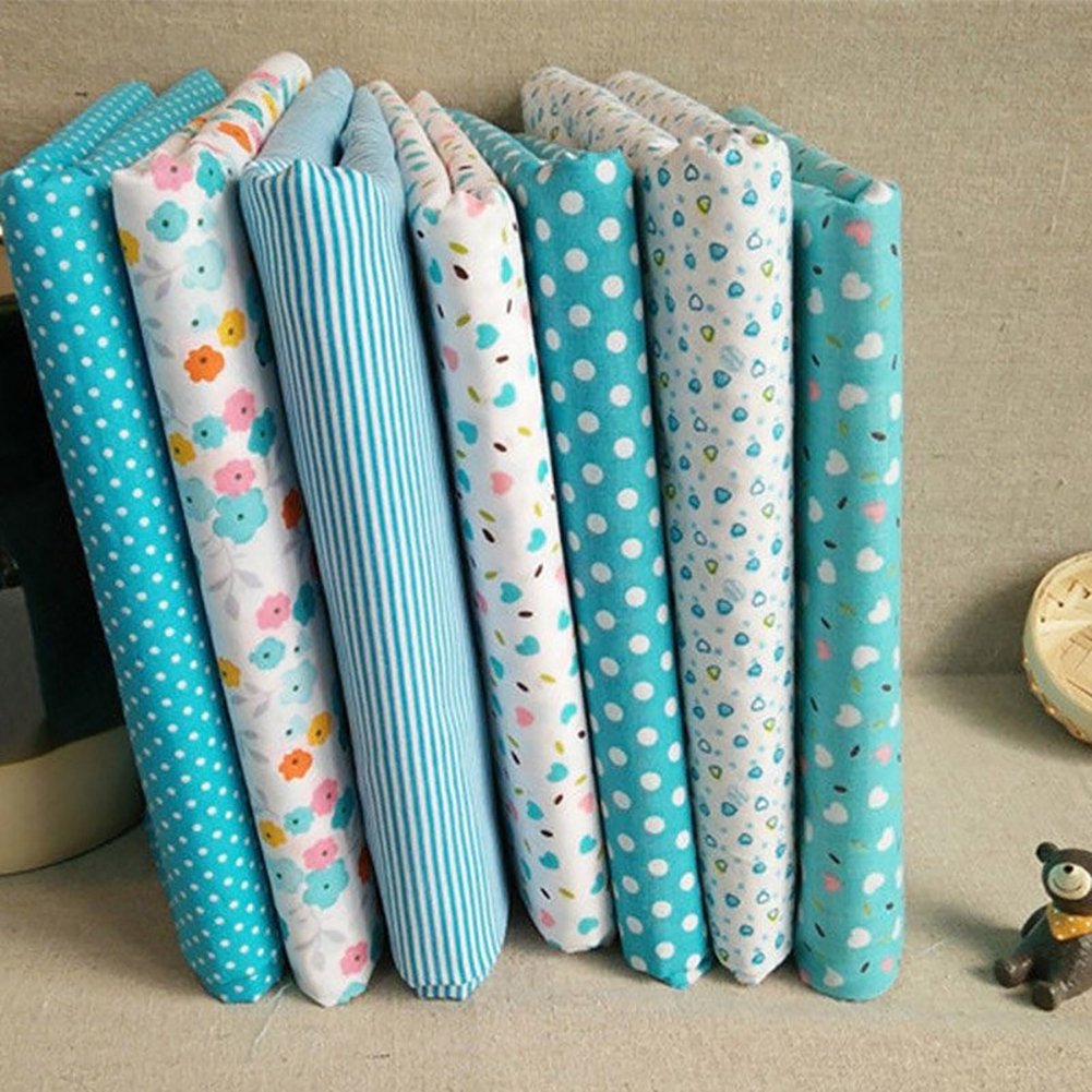 Academyus 7Pcs 50x50cm Floral Polka Dot Cotton Fabric for Quilting, Sewing & DIY Crafts - Premium Patchwork Fabric for Quilts, Clothing & Home Decor Projects