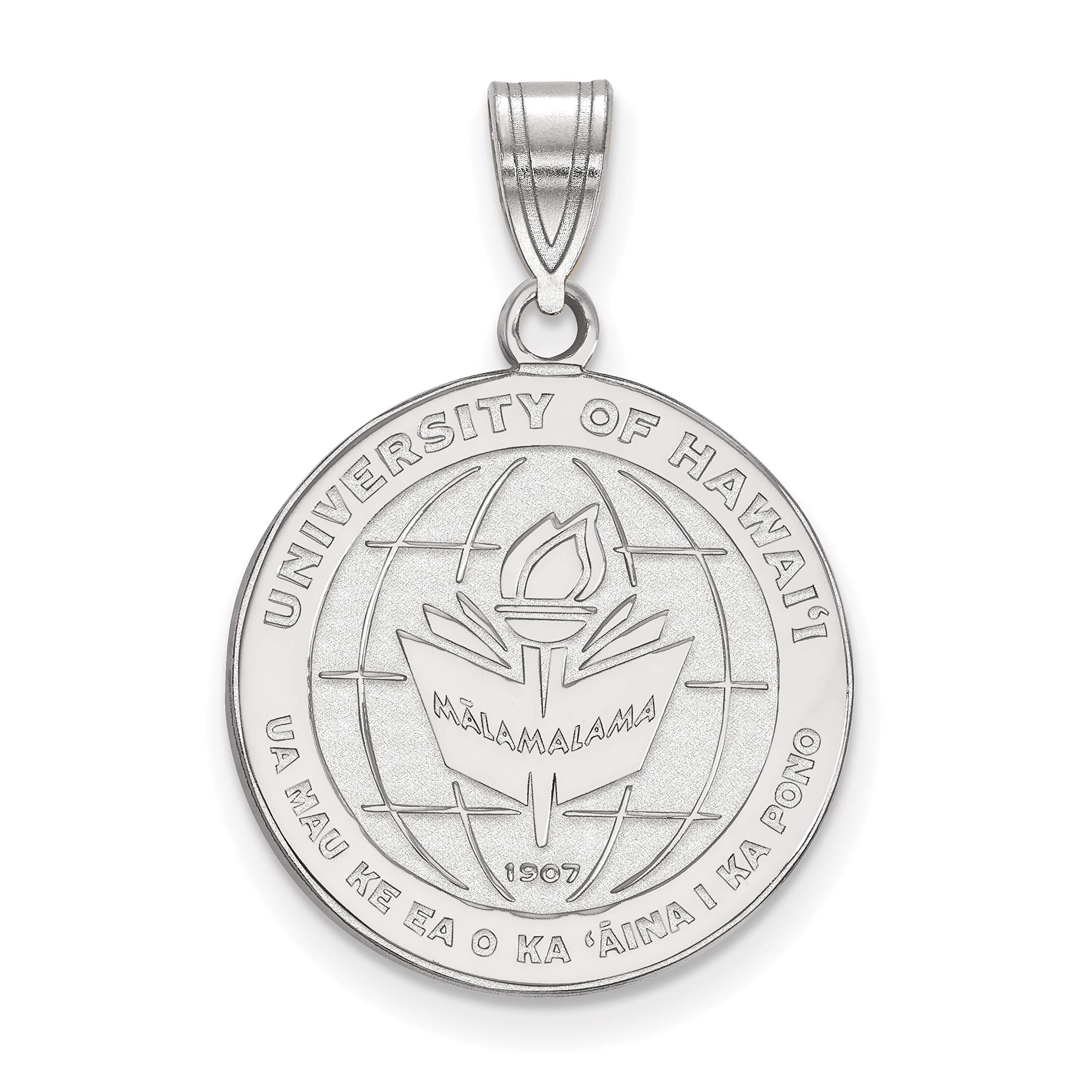 University of Hawaii Rainbow Warriors Sterling Silver School Crest Pendant - Perfect for Alumni Gifts, Graduation Jewelry & Sports Fan Accessories