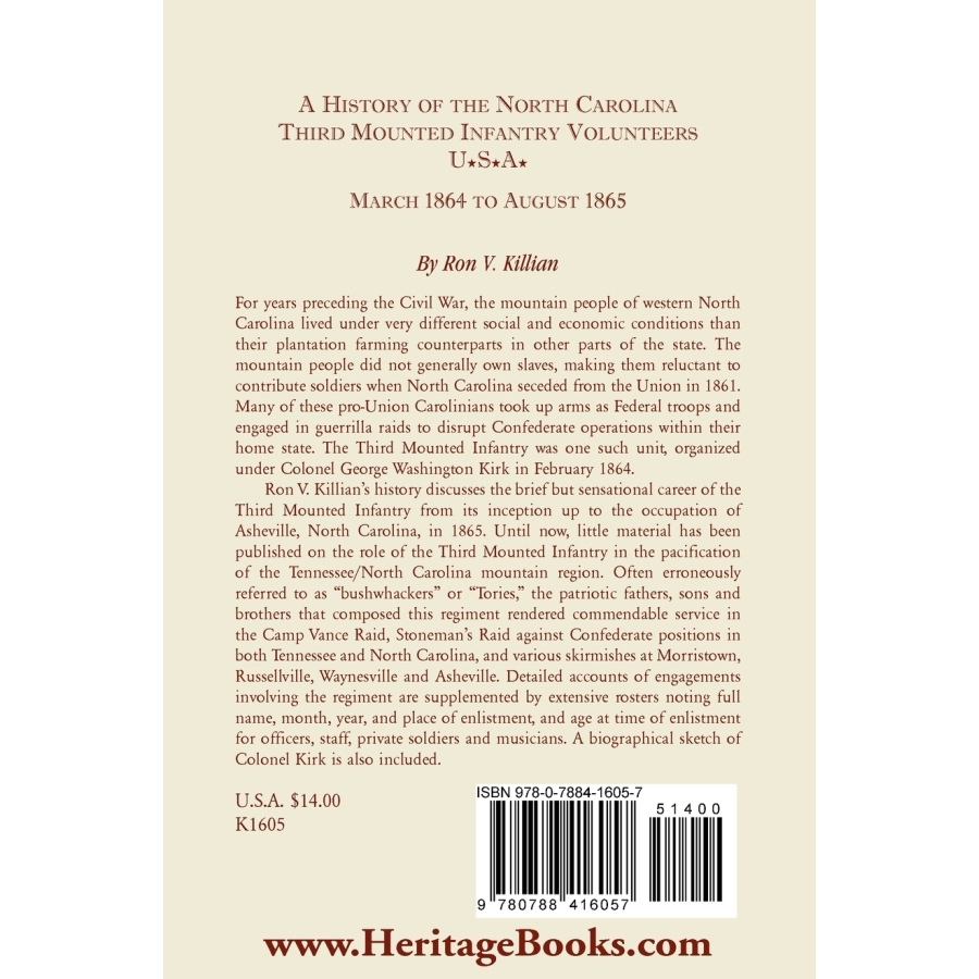 History of the North Carolina Third Mounted Infantry Volunteers (1864-1865) | Civil War Military Book | Perfect for Historians & Reenactors