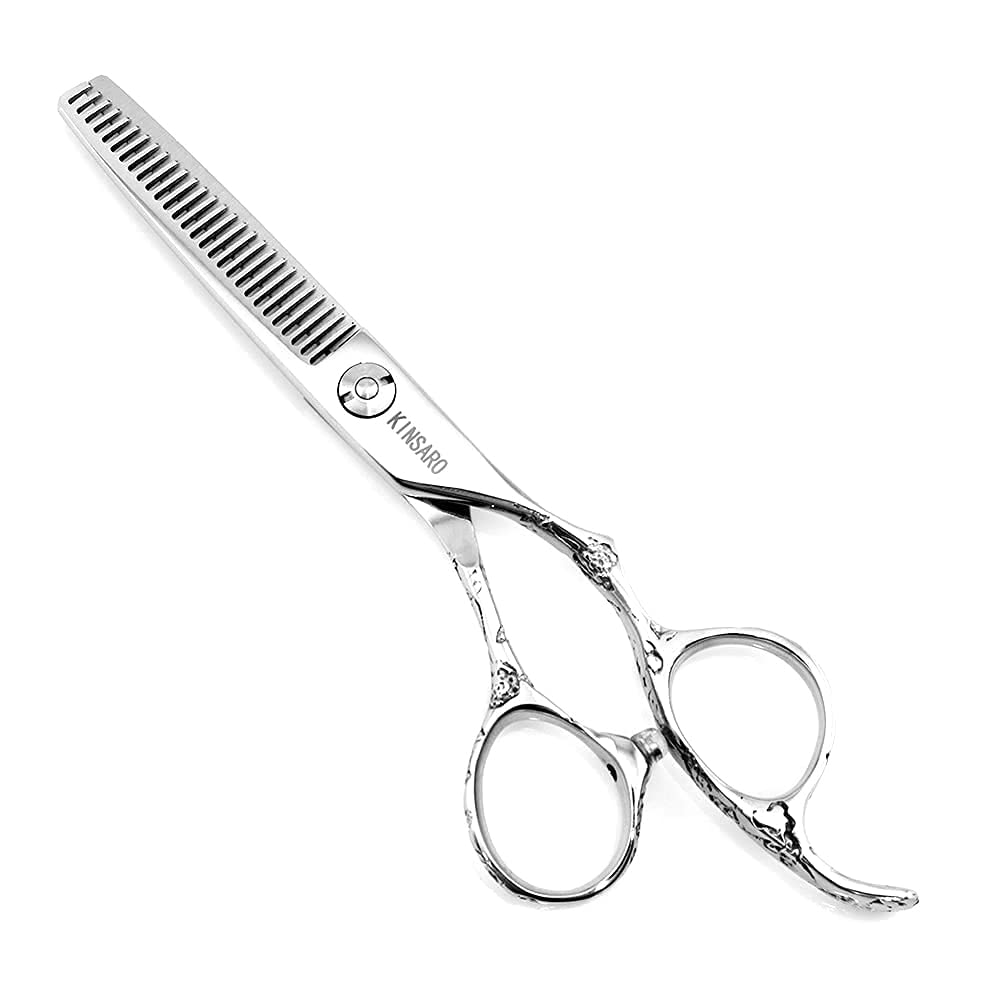 Professional 5.5 Inch Hair Thinning Shears - 440C Stainless Steel Barber Scissors with 28 Teeth & Rose Gold Handle (KINSARO) - Perfect for Women's Hair Styling, Salon Professionals & Home Haircuts