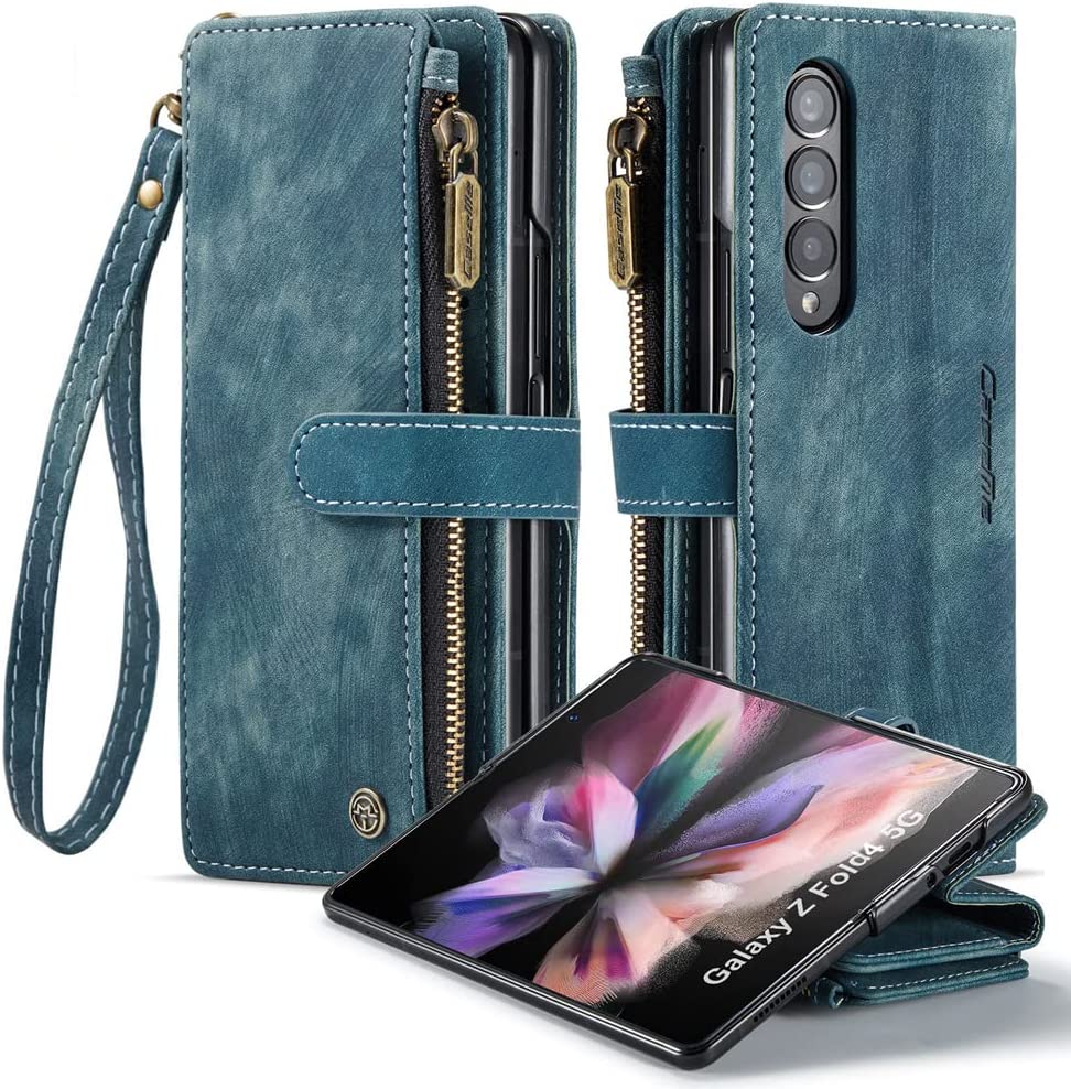 Samsung Galaxy Z Fold 4 Case with Magnetic Wallet - Premium Protective Cover for Z Fold 4 (Black) | Perfect for Business, Travel & Everyday Use
