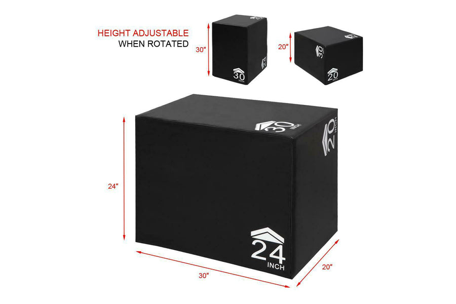 Warrior 3-in-1 Rotatable Soft Plyo Box for CrossFit, Home Gym & Functional Training - Adjustable Height Exercise Box for Jump Training, Step Ups & Workouts
