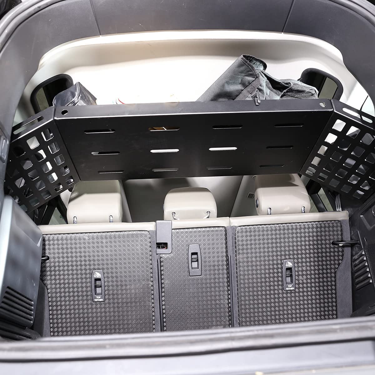 Black Aluminum Alloy Car Trunk Storage Basket Organizer for Land Rover Defender 110 2020-2022 - Auto Accessories & Cargo Carrier | Perfect for Road Trips, Camping Gear & Outdoor Adventures