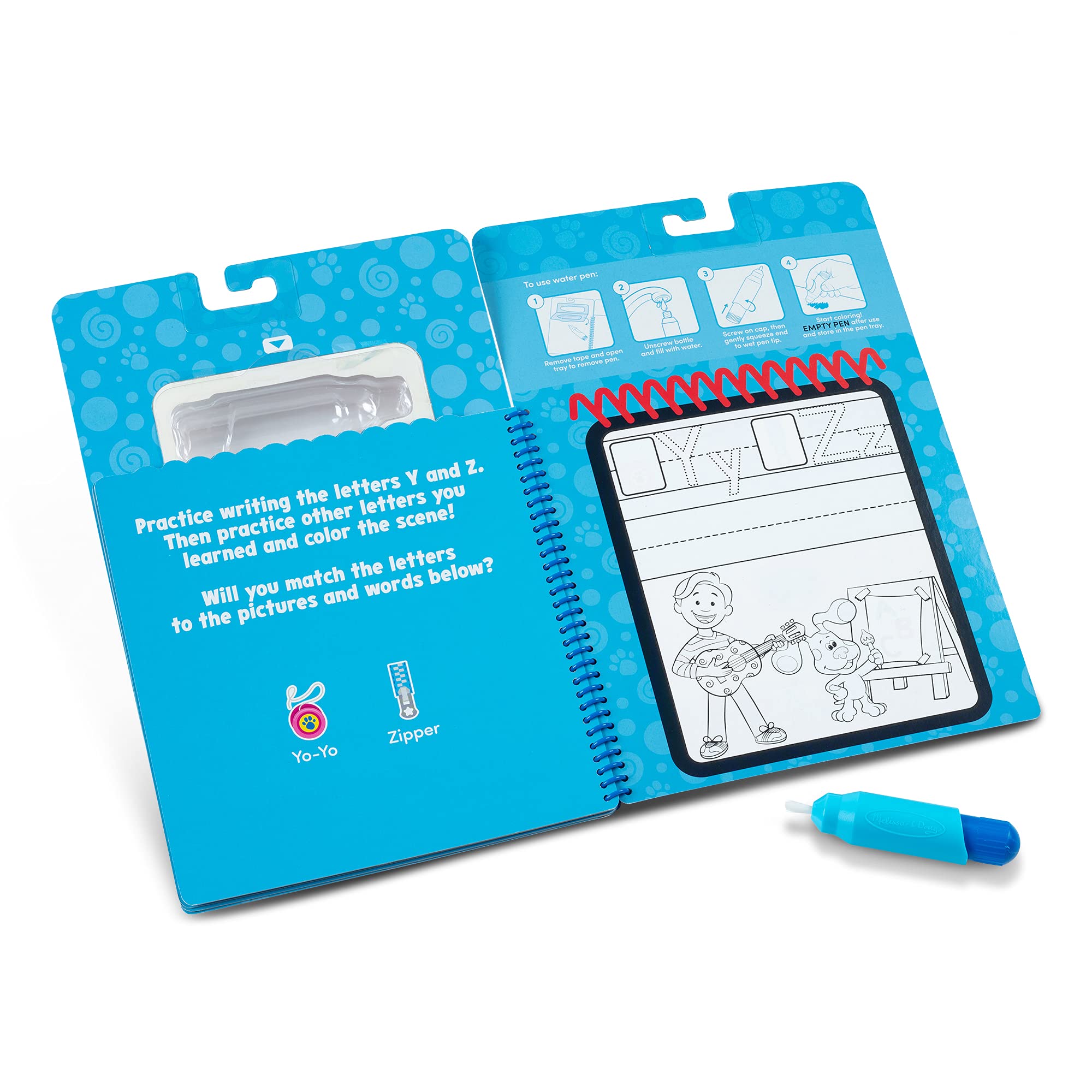 Melissa & Doug Blues Clues & You! Water Wow! Alphabet Water Reveal Travel Activity Pad - Reusable Learning & Fun for Kids On-the-Go